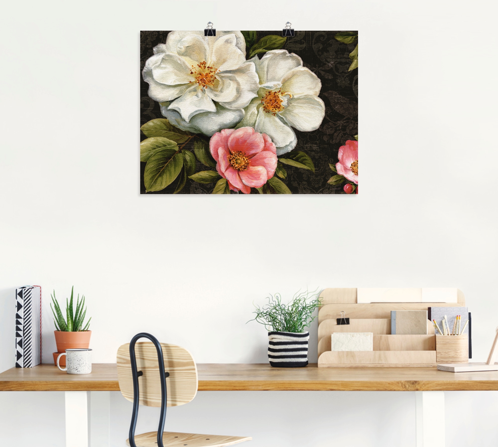 Artland Wandbild »Blumen Damast I«, Blumen, (1 St.), als Leinwandbild, Post günstig online kaufen