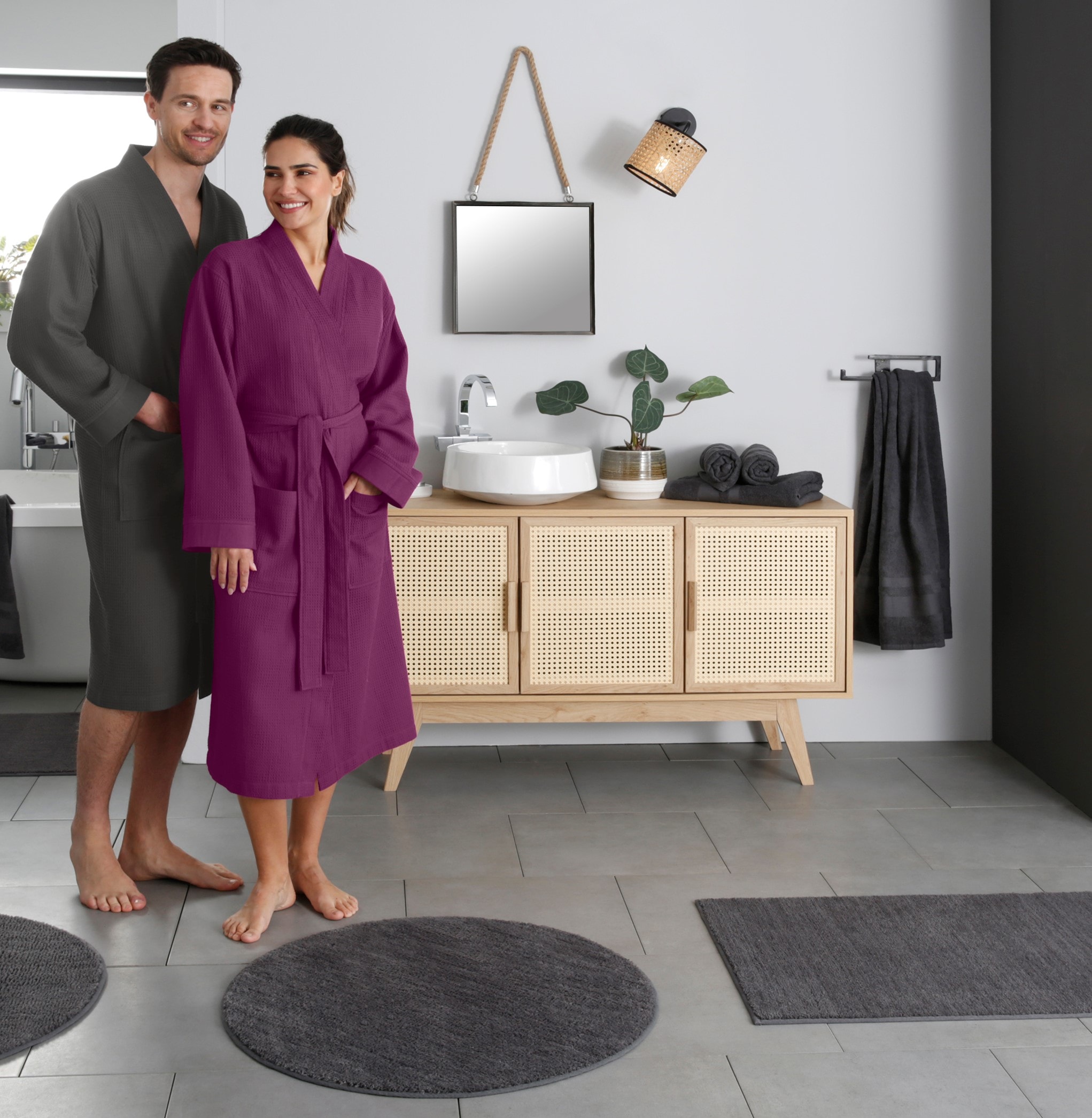 my home Badematte »Vanessa, Badvorleger, Badezimmer Teppich«, rutschhemmend beschichtet, schnell trocknend-fußbodenheizungsgeeignet-strapazierfähig, Badteppich, weiche Haptik, unifarben