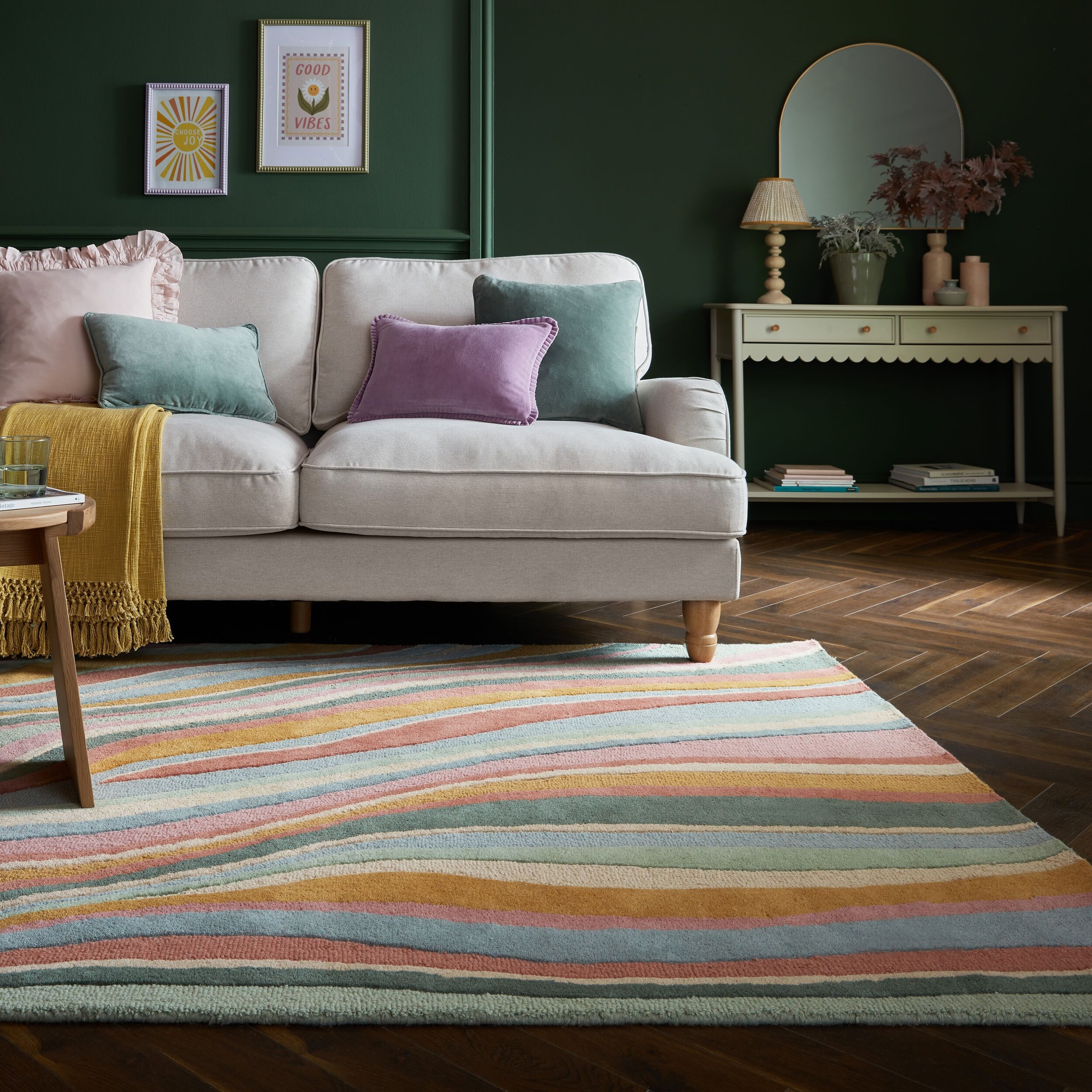 FLAIR RUGS Wollteppich »Abstract Flow handgetuftet« rechteckig 10 mm Höhe W günstig online kaufen