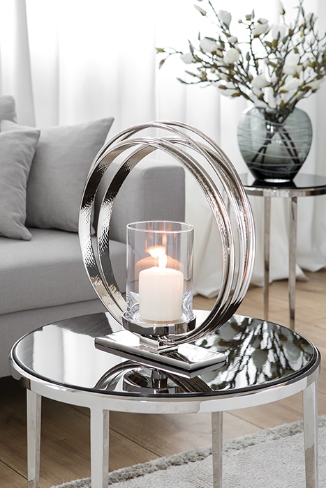 Fink Kerzenhalter »COLETTE«, aus Aluminium und Glas, Stumpenkerzenhalter, Höhe  ca. 44 cm online kaufen | Kerzenständer