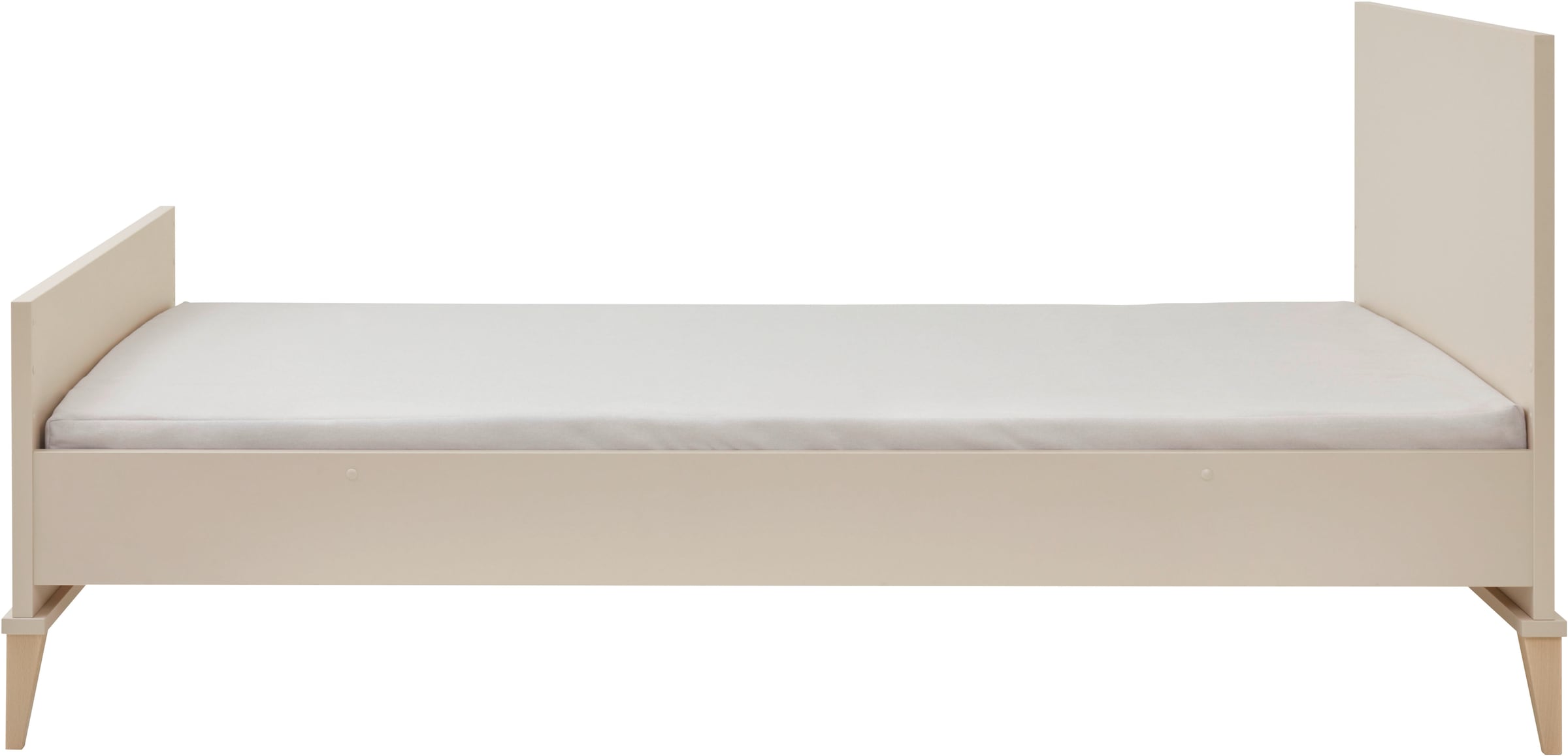 PAIDI Kinderbett »JONTE 120x200cm, Jugendbett in Beige« B/H/T ca. 209/96/126cm, Cashmere-Beige,  zeitloses & langlebiges Einzelbett, Massivholz-Füße