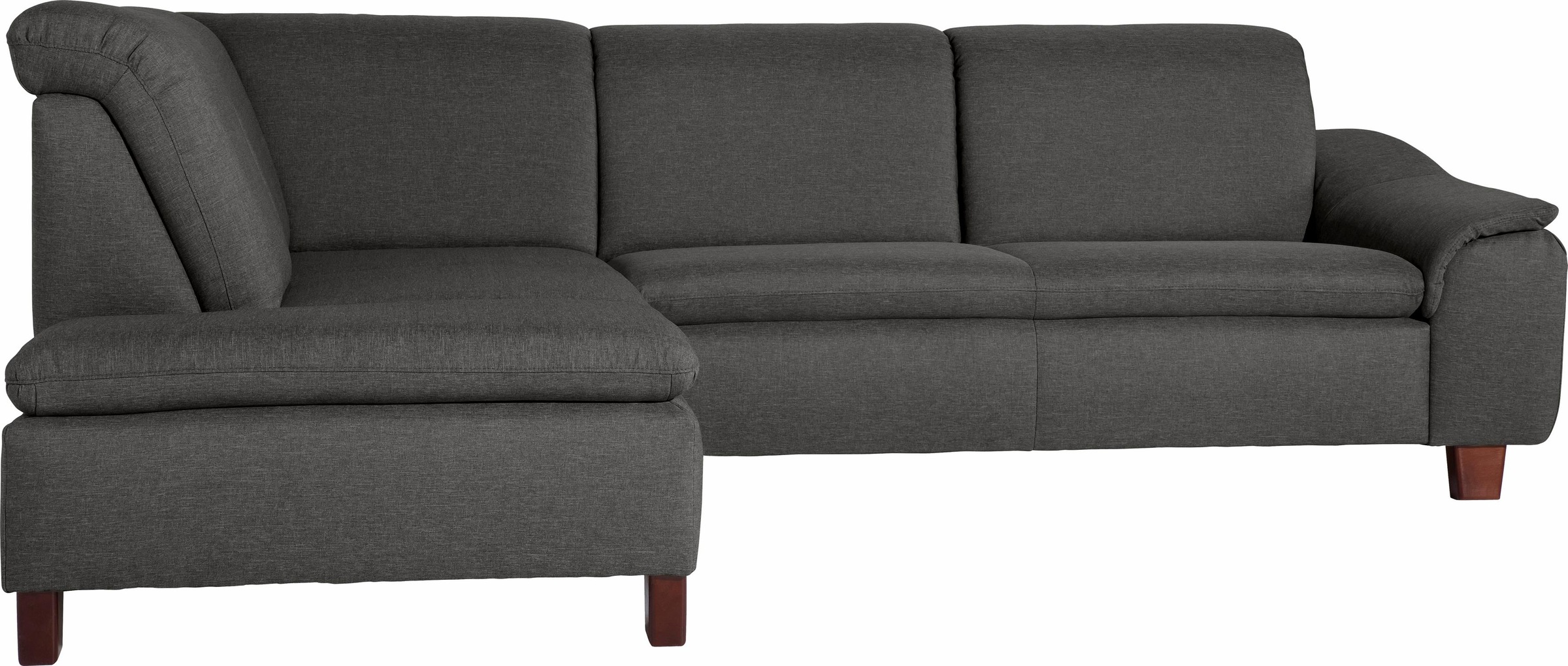 Max Winzer® Ecksofa »Alessio, aktuelle Mattenoptik, geschwungene Formensprache, bequem«, mit abgerundeter Rückenlehne, Ottomane wahlweise links oder rechts