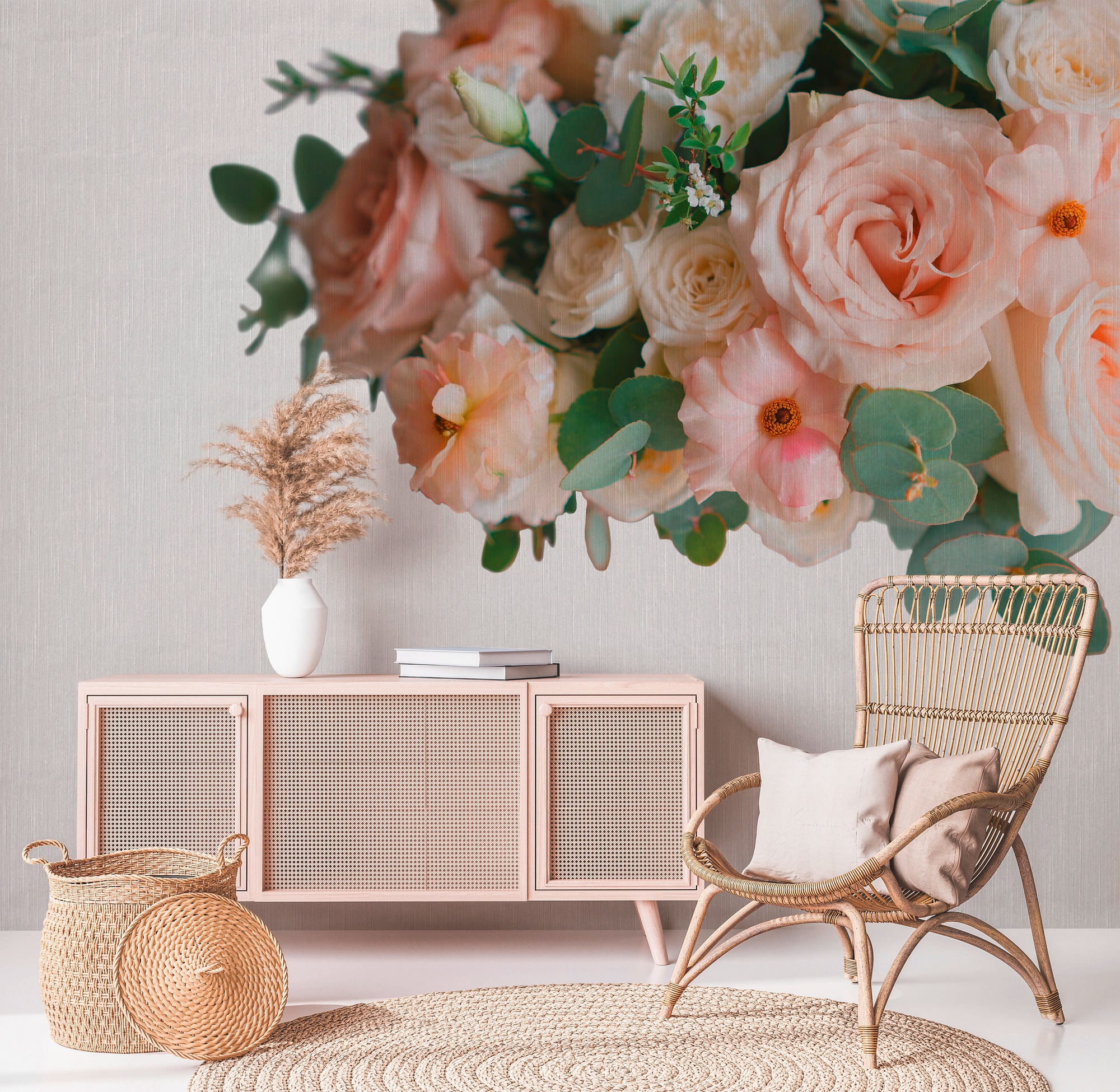 A.S. Création Vliestapete »Florale Tapete Rosen & Eukalyptus Beige Grün« ma günstig online kaufen