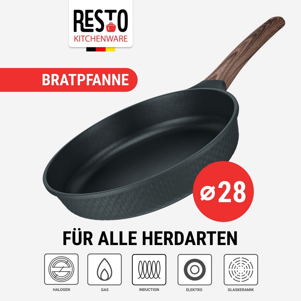 RESTO Kitchenware Bratpfanne »Ran, Universalpfanne mit Antihaftbeschichtung«, Aluminiumguss, (1 tlg.), Induktion, für alle Herdarten geeignet