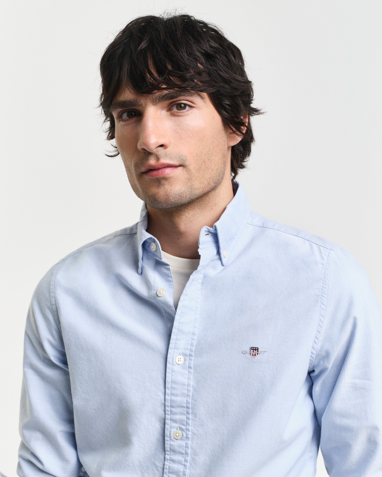 Gant Langarmhemd »Slim Fit Oxford Hemd strukturiert langlebig dicker«, Oxford Hemd Slim Fit