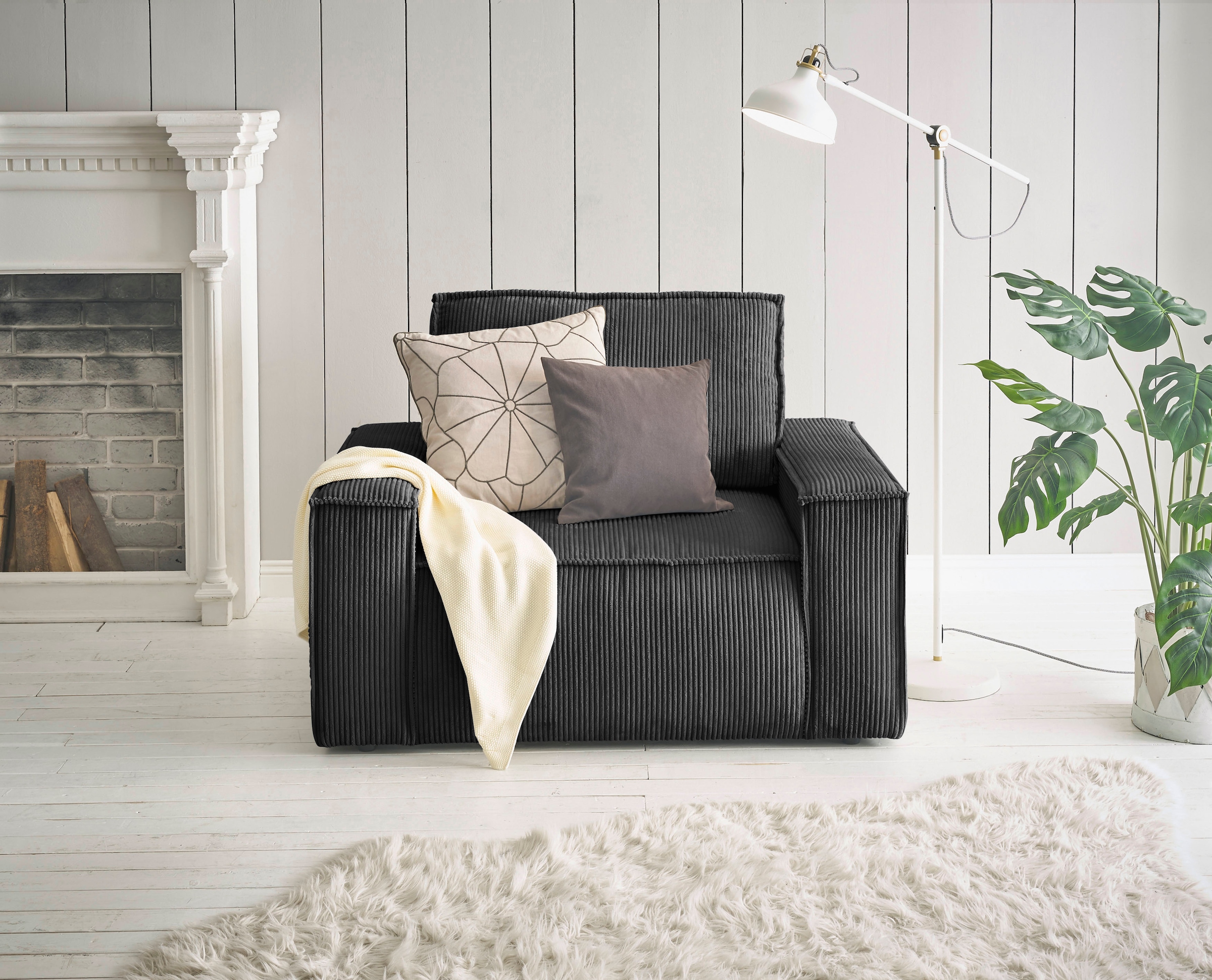 Home affaire Sessel »SHERWOOD, Love-Seat in 3 Stoffarten verfügbar« passend günstig online kaufen