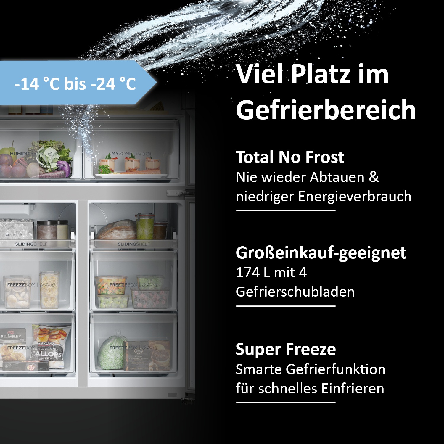 Haier Multi Door CUBE 90 SERIES 5 »HCR5919EHMP«, 190 cm hoch, 91 cm breit, Nutzinhalt: 525 Liter, Wasserdispenser