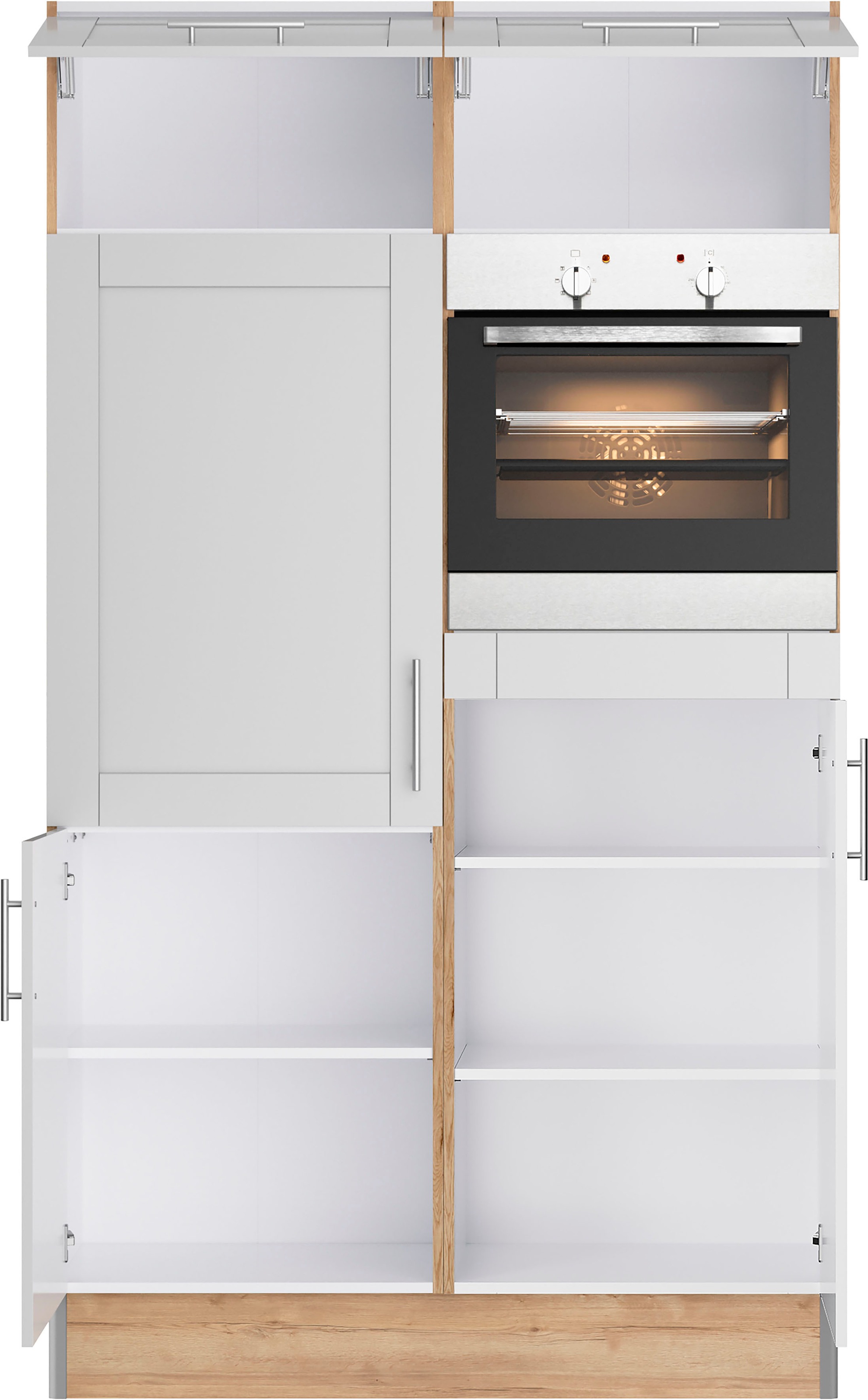 KOCHSTATION Küche »KS-Ahus, Back-/Kühlmodul«, Breite 120 cm, wahlw. mit E-Geräten, Soft Close Funktion, MDF Fronten