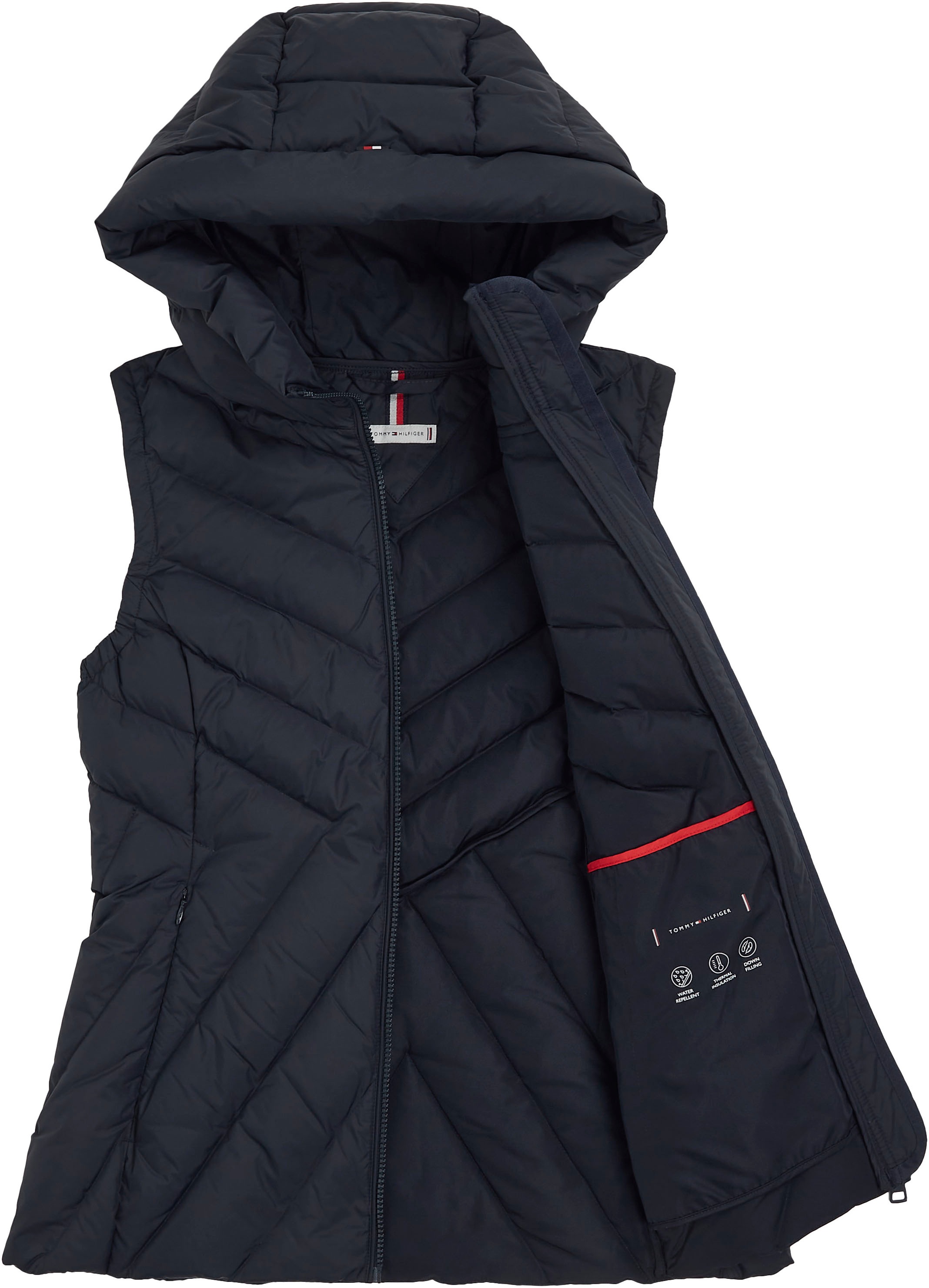 Tommy Hilfiger Steppweste »CHEVRON MW PADDED VEST«, mit mittelstarker Wattierung und Tommy Hilfiger Markenlabel