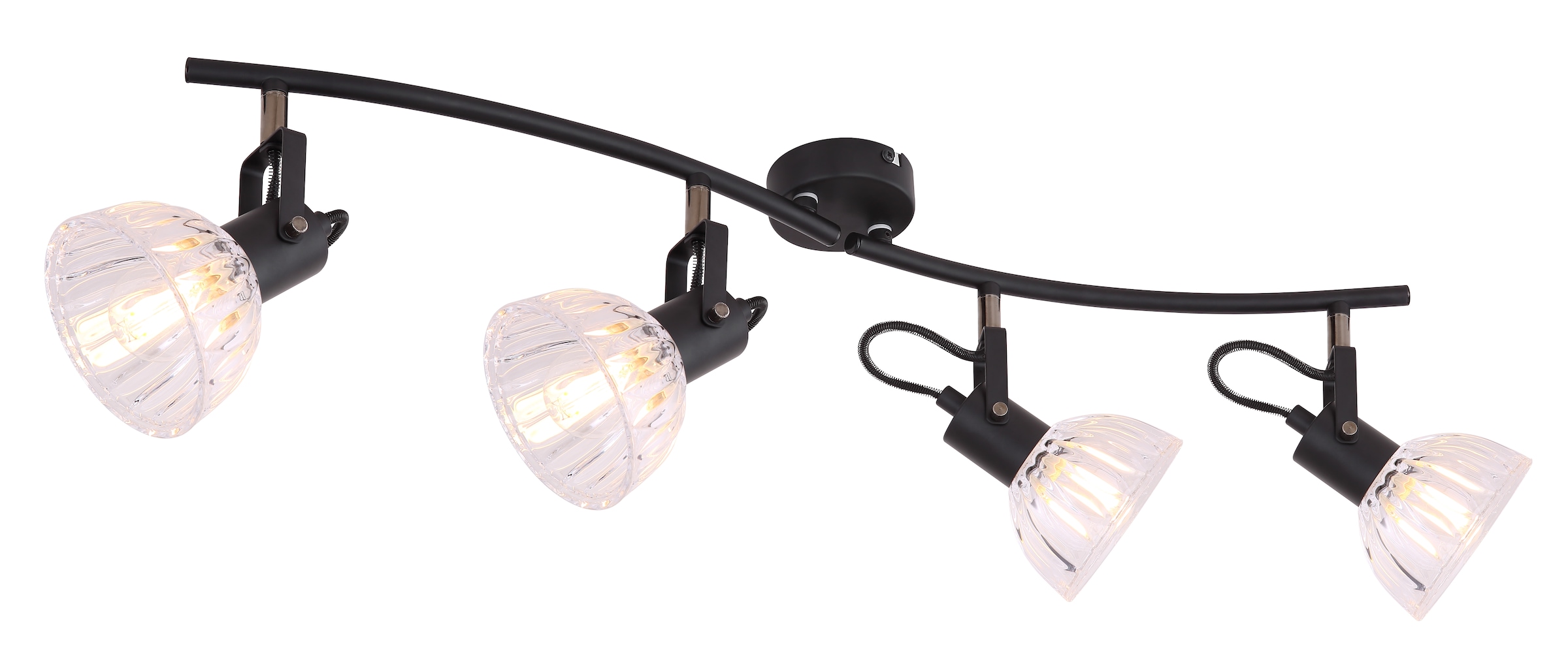 GLOBO LIGHTING Deckenspot »VERNOLE« E14 1 Stk. Schwarzer Strahler mit klarem Glas, beweglich, E14 4x40W