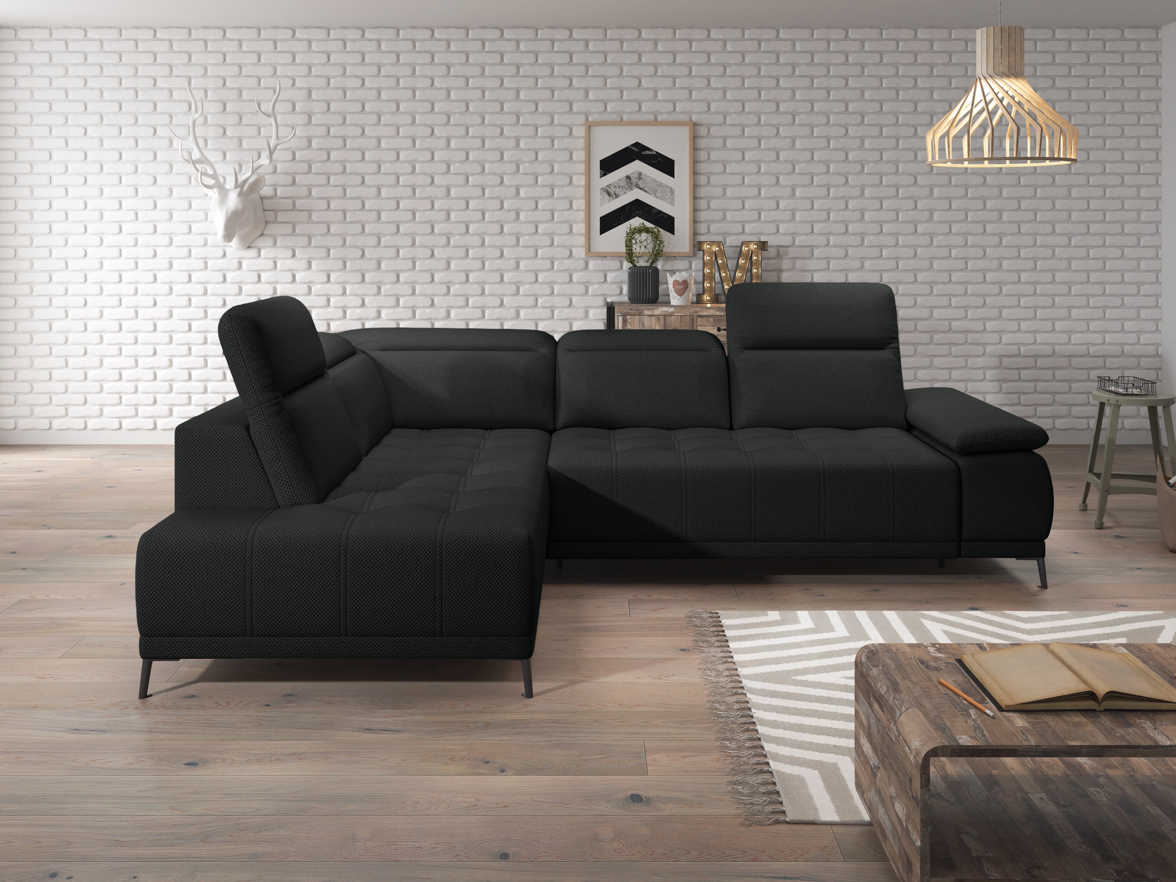 WERK2 Ecksofa »Focus-L, elektrisch erweiterbare Sitztiefe um ca. 30 cm, L-F günstig online kaufen