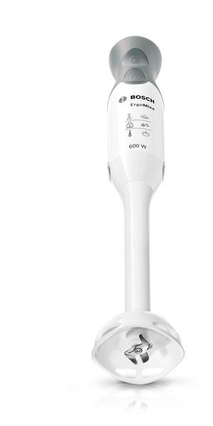 BOSCH Stabmixer »ErgoMixx MSM66020, Becher, Zerkleinerer, 4 Klingen, 12 Stufen, weiß«, 600 W, Made in Europe