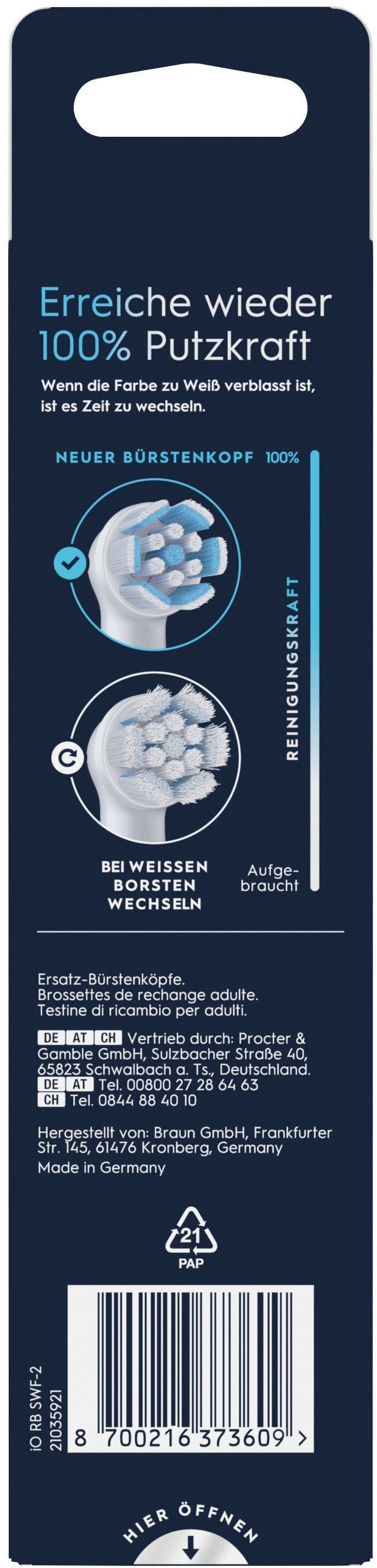 Oral-B Aufsteckbürsten »Oral-B iO Sanfte Reinigung«, fortschrittliche Plaque-Entfernung, für empfindliches Zahnfleisch