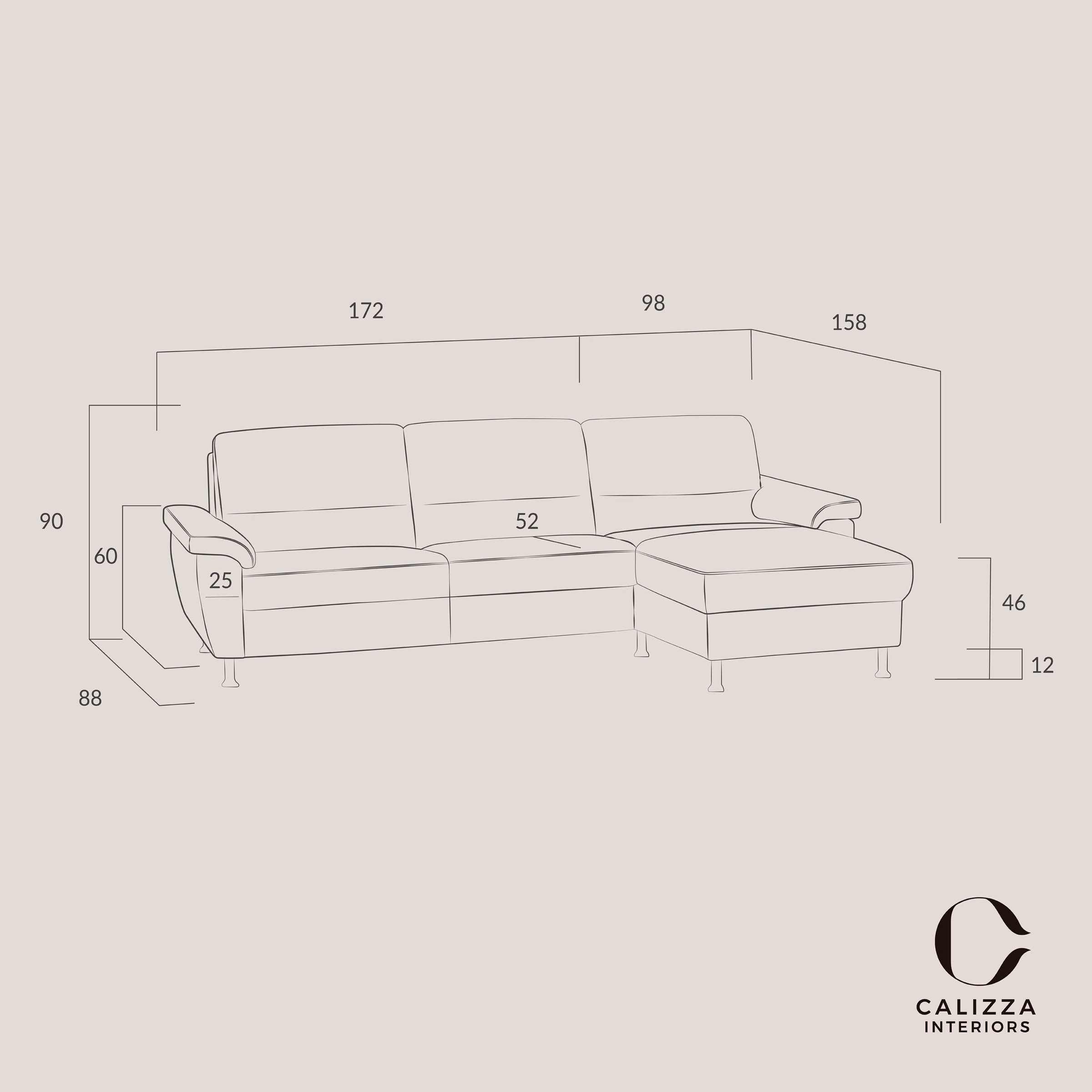 CALIZZA INTERIORS Ecksofa »Onyx L-Form«, Recamiere links oder rechts, wahlweise mit Bettfunktion, Breite 270 cm