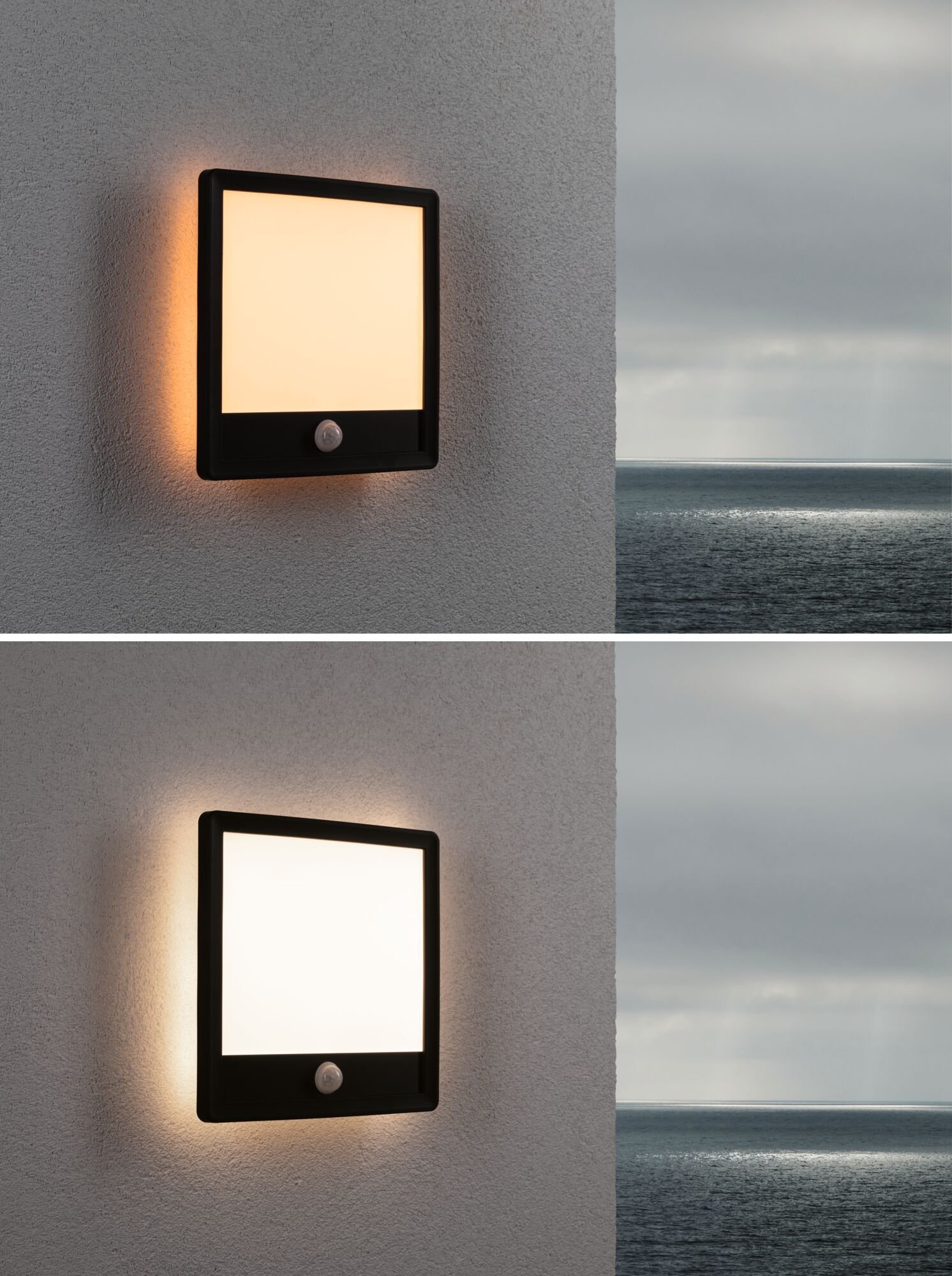 Paulmann LED Außen-Wandleuchte »Außenpanel Lamina IP44 eckig 250x47mm 14W 920lm 230V Kunststoff«, 1 flammig, Backlight Bewegungsmelder insektenfreundlich tunable warmwhite IP44