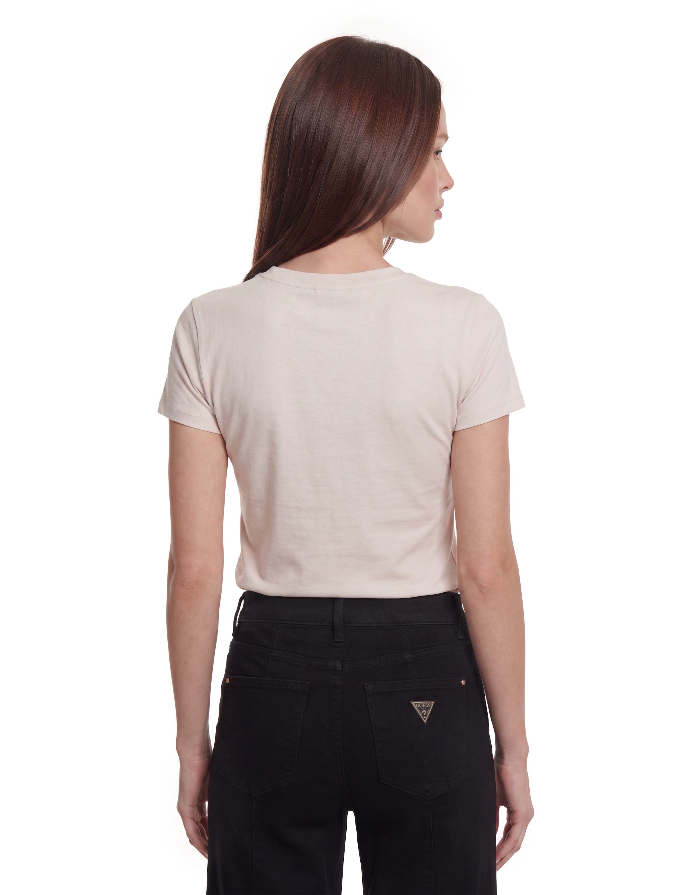 Guess T-Shirt »CN SAVANNA LEOPARD TRIANGLE« mit Frontprint, Stretch-Baumwolle