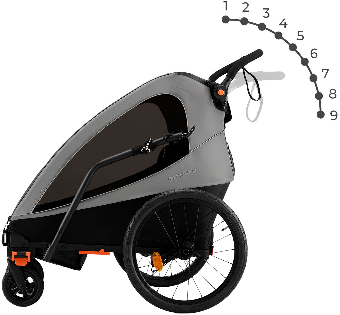 Kinderkraft Fahrradkinderanhänger »NAVA WALK« 2in1 Fahrradanhänger & Buggy, Luftreifen, für 2 Kinder