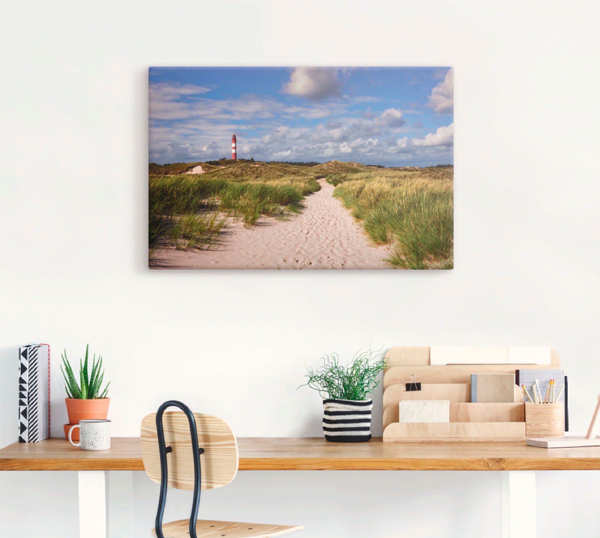 Artland Wandbild »Strandweg zum Leuchtturm - Insel Amrum« Küste 1 Stk. tlg. günstig online kaufen