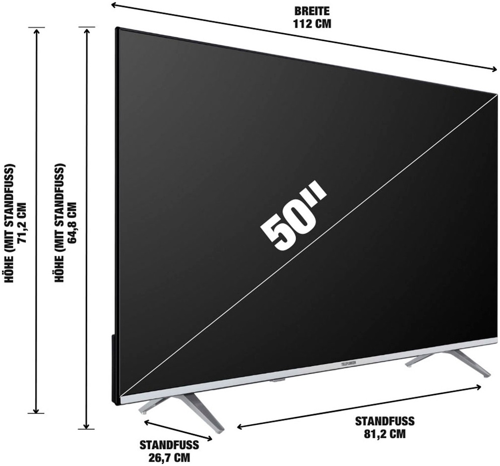 Telefunken LED-Fernseher »D50U875M8CW«, 4K Ultra HD, Smart-TV