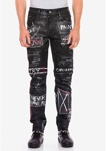 Cipo & Baxx Straight-Jeans, mit coolen Schriftzügen kaufen