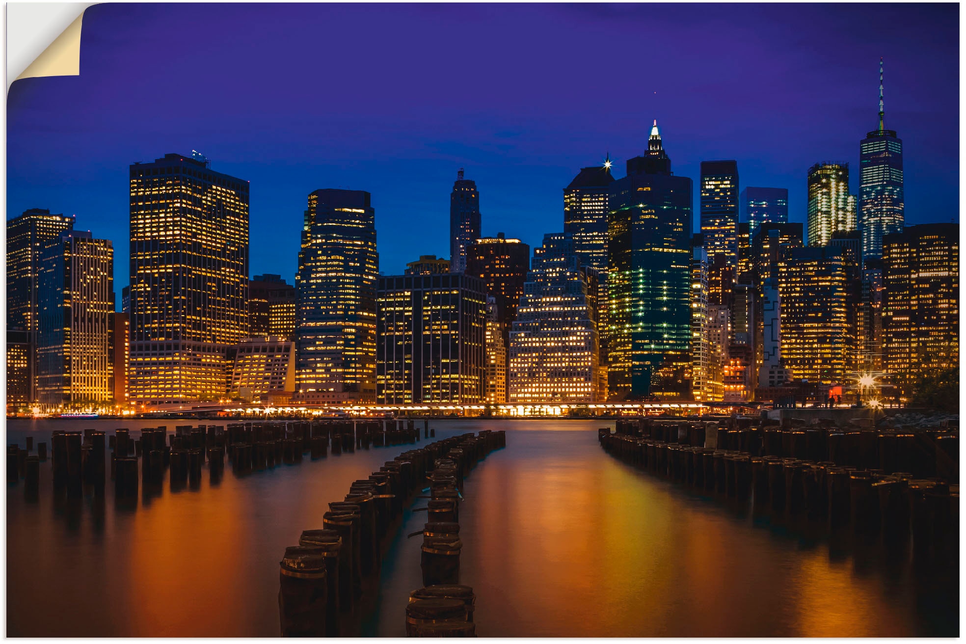 Artland Wandbild »Manhattan SKYLINE Blaue Stunde«, Amerika, (1 St.), als  Alubild, Leinwandbild, Wandaufkleber oder Poster in versch. Größen auf  Rechnung bestellen