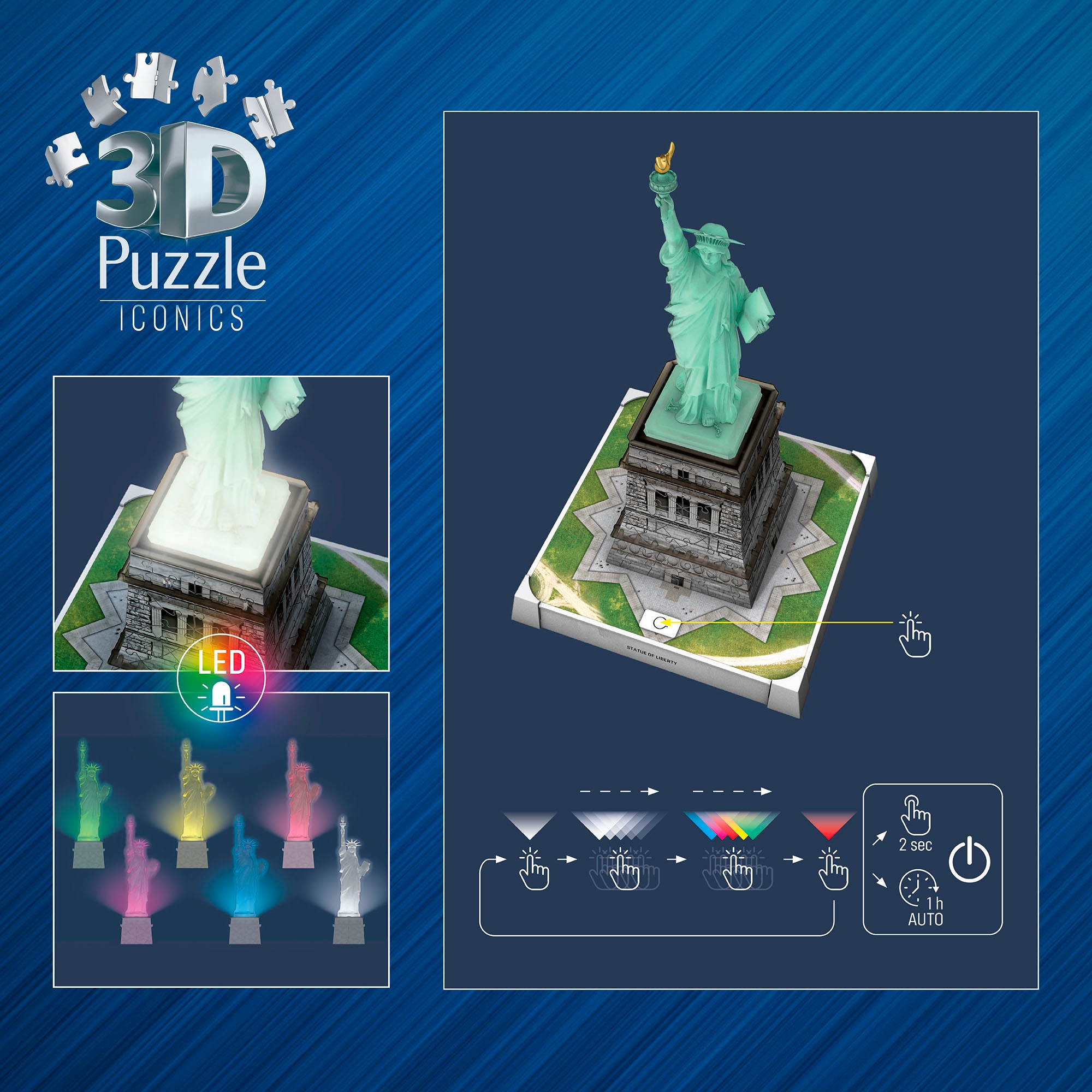 Ravensburger 3D-Puzzle »Iconics: Freiheitsstatue - mit Licht«, Made in Europe