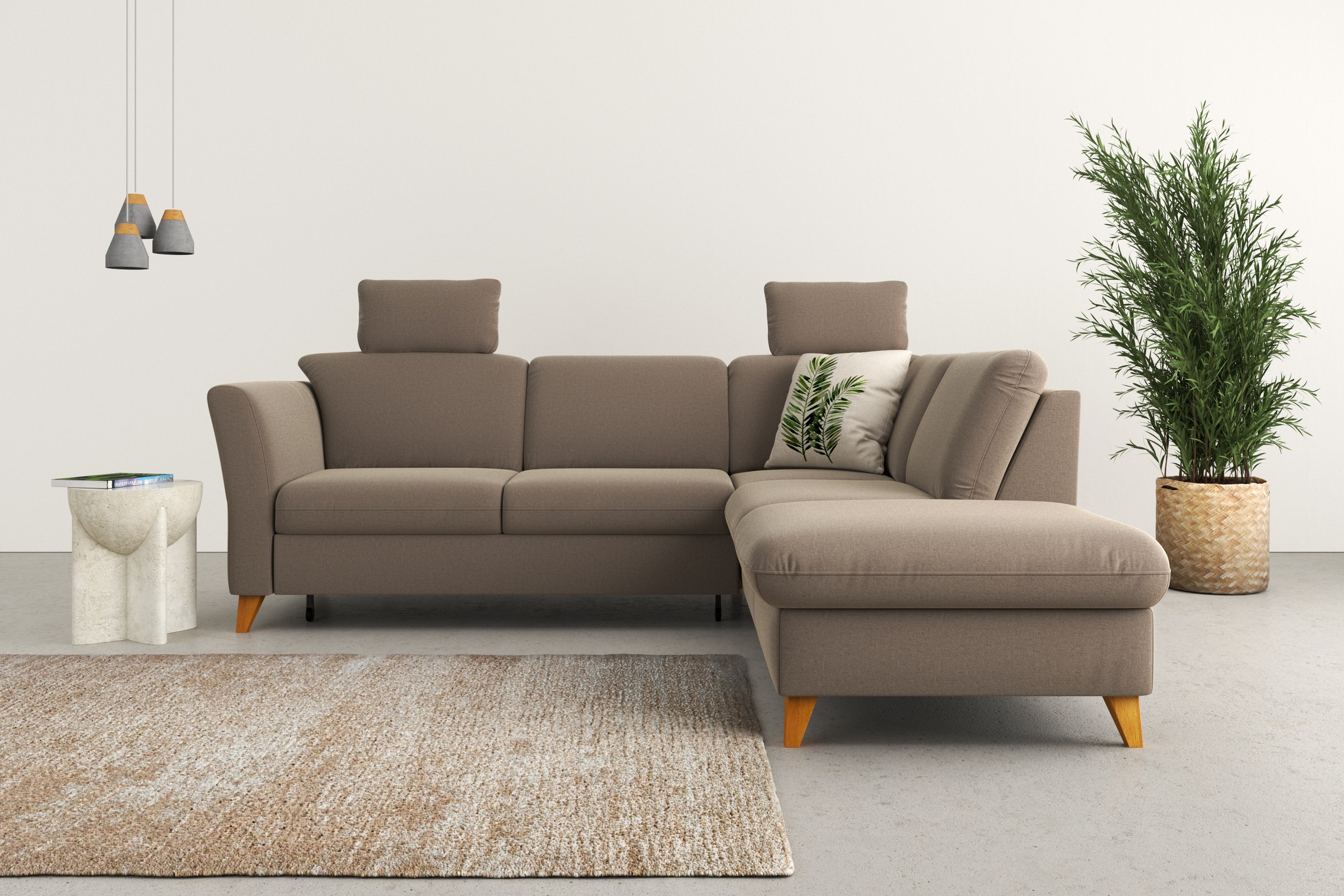 Home affaire Ecksofa »Trelleborg L-Form«, Federkern-Polsterung, wahlweise mit Bettfunktion und Stauraum