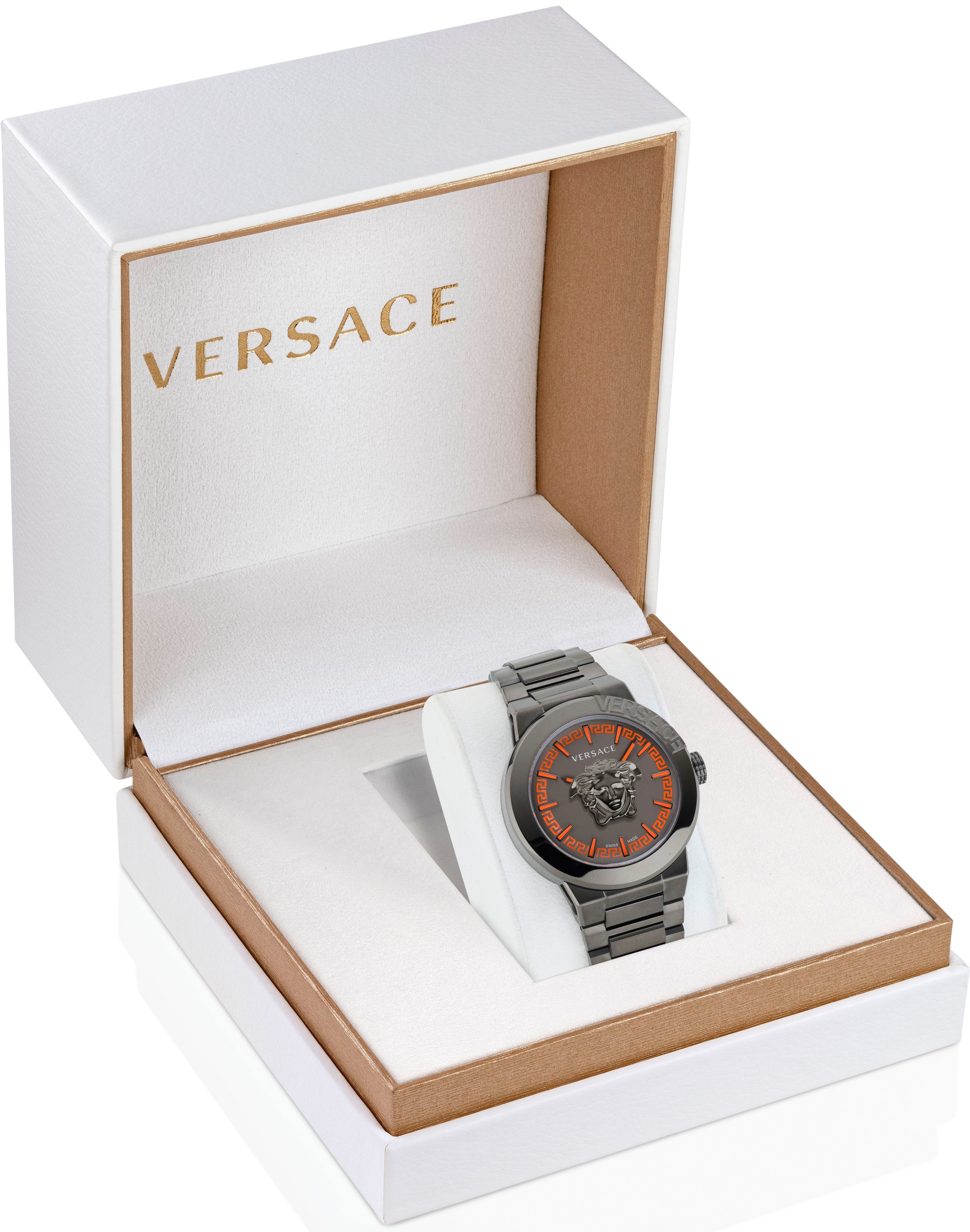 Versace Quarzuhr »MEDUSA INFINITE GENT, VE7E00723«, Armbanduhr, Herrenuhr, Swiss Made, Leuchtzeiger, Saphirglas, analog