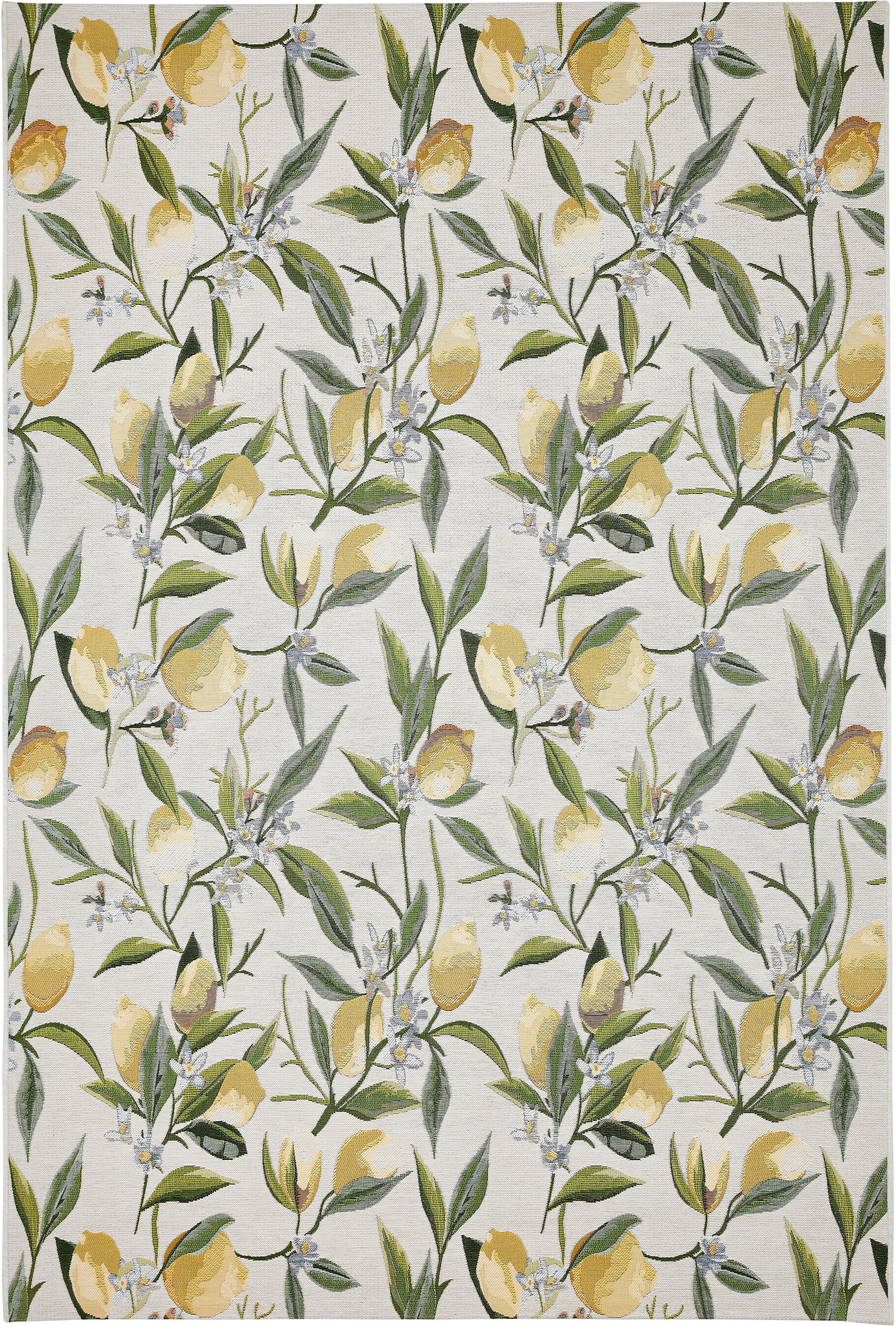 Barbara Becker Teppich »Lemon«, rechteckig, 5 mm Höhe, Flachgewebe, modernes Design, Motiv Zitronen, In- und Outdoor geeignet
