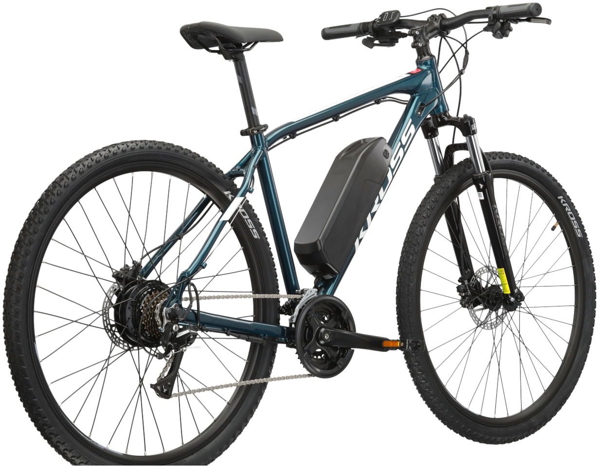 Kross E-Bike »E-MTB Hexagon Boost ZZ 29 Zoll blau«, 21 Gang, Shimano, ACERA M3020, Heckmotor 250 W, Pedelec, Elektrofahrrad für Damen und Herren