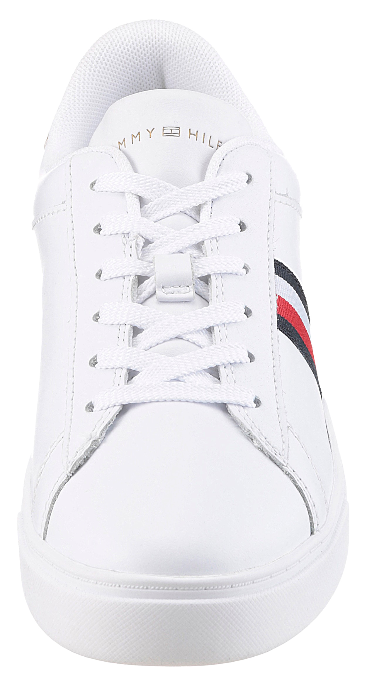 Tommy Hilfiger Plateausneaker »ESSENTIAL COURT SNEAKER STRPS«, Freizeitschuh, Halbschuh, Schnürschuh mit typischen Streifen