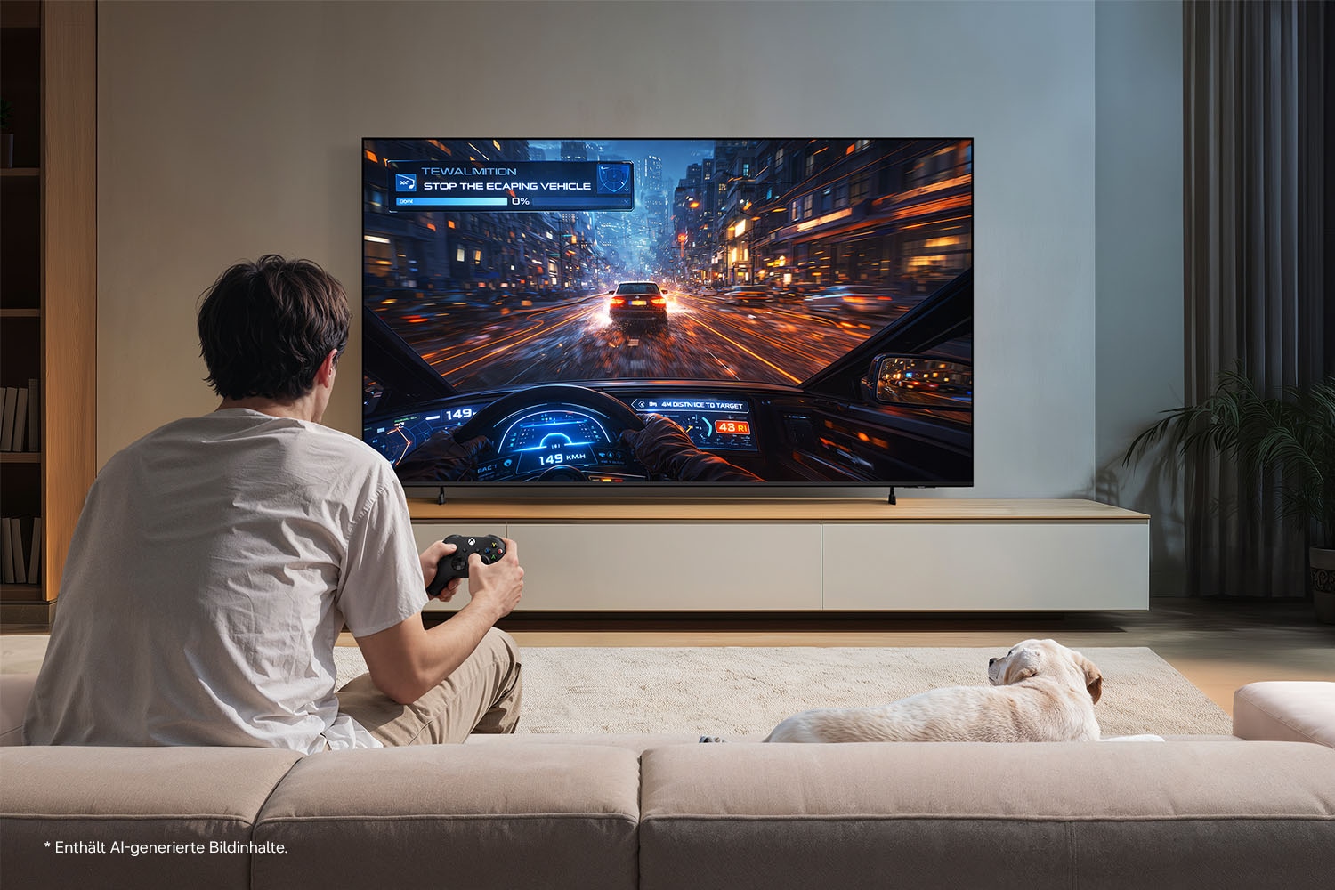 Samsung Mini-LED-Fernseher »GU75M80HAU« 189 cm/75 ″ Smart-TV Mini-LED HDR, Motion Xcelerator 144 Hz, AI Fußballmodus, Dynamik Sound