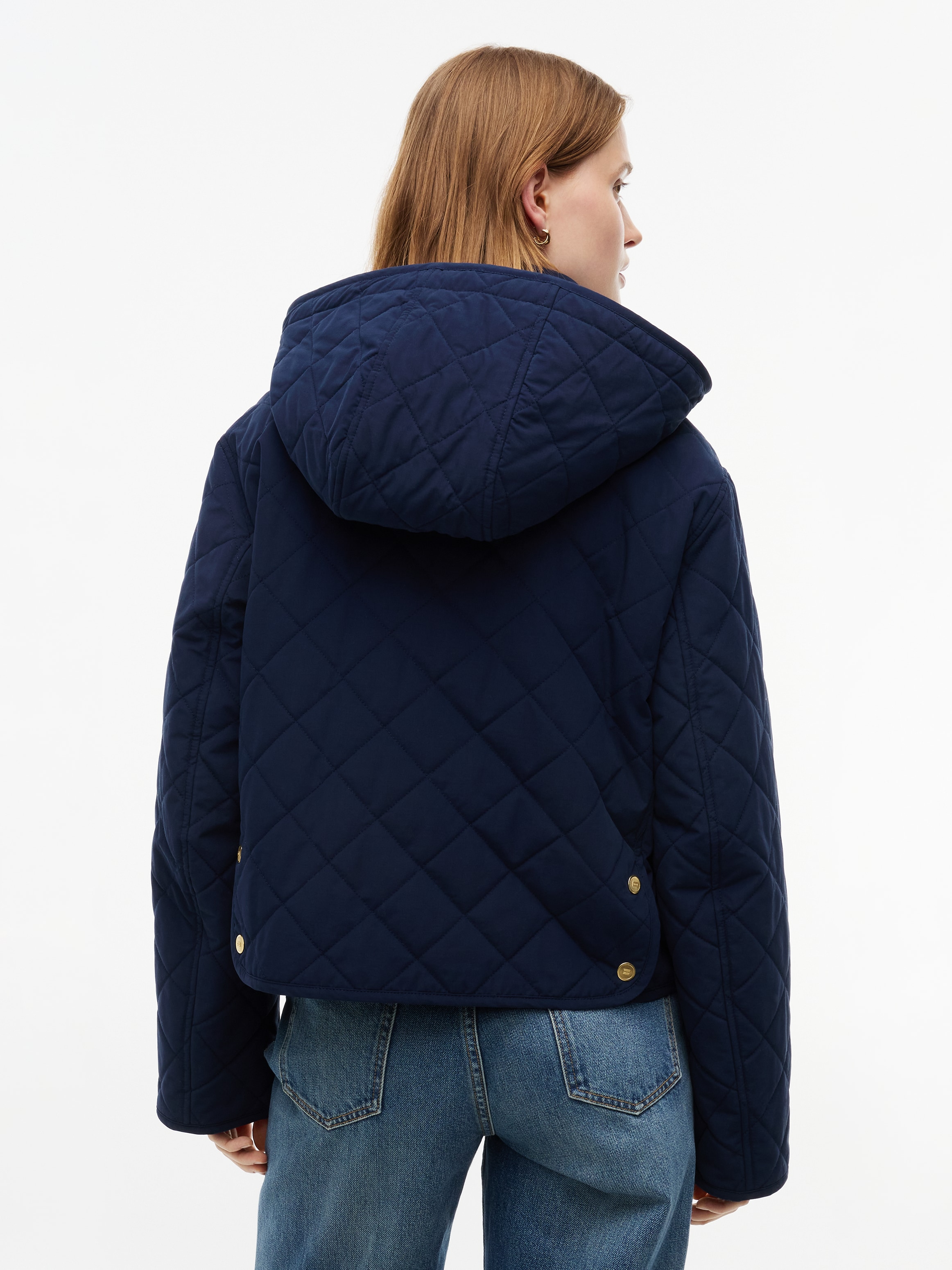 Tommy Hilfiger Steppjacke »QUILTED HOOD JACKET« mit Kapuze Baumwollmischung