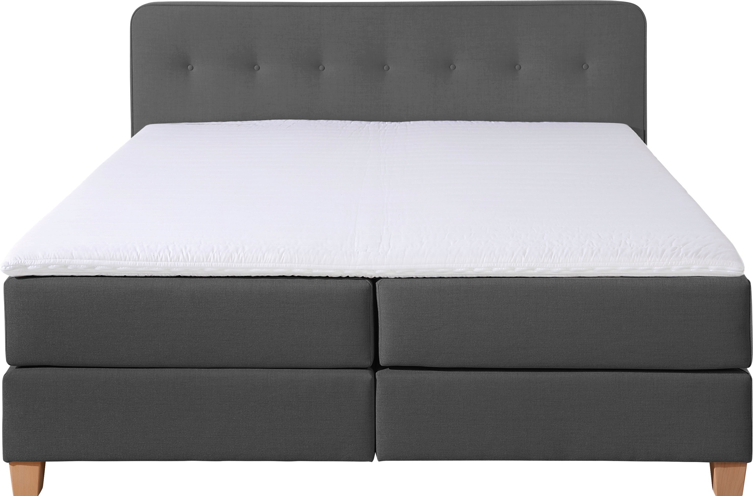 Home affaire Boxspringbett »Fargo«, inkl. Topper, in 3 Matratzenarten, in Samt- oder Strukturstoff
