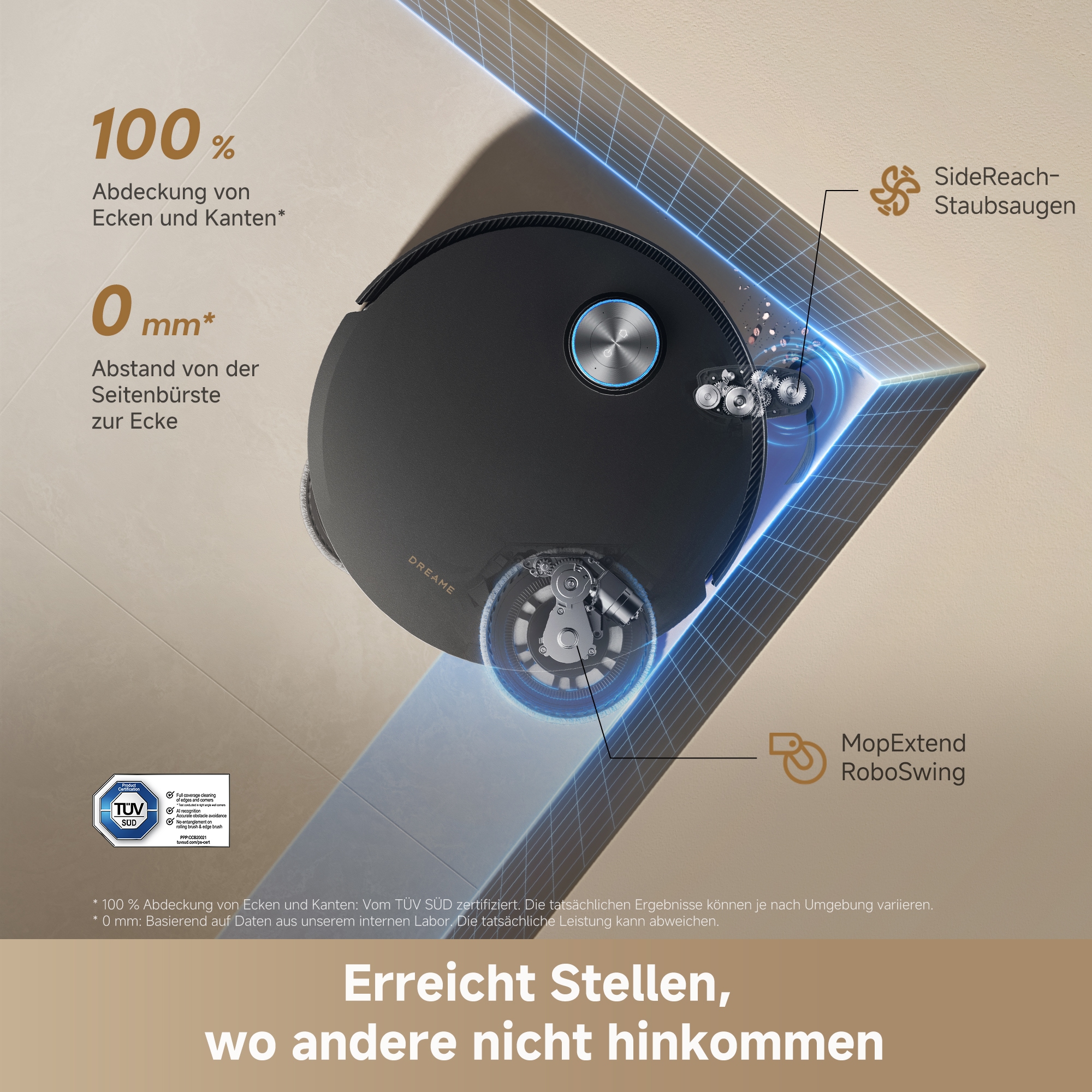 Dreame Saugroboter »L60 Ultra« 35.000 Pa, Anti-Haarverhedderung, Kanten- und Eckenreinigung