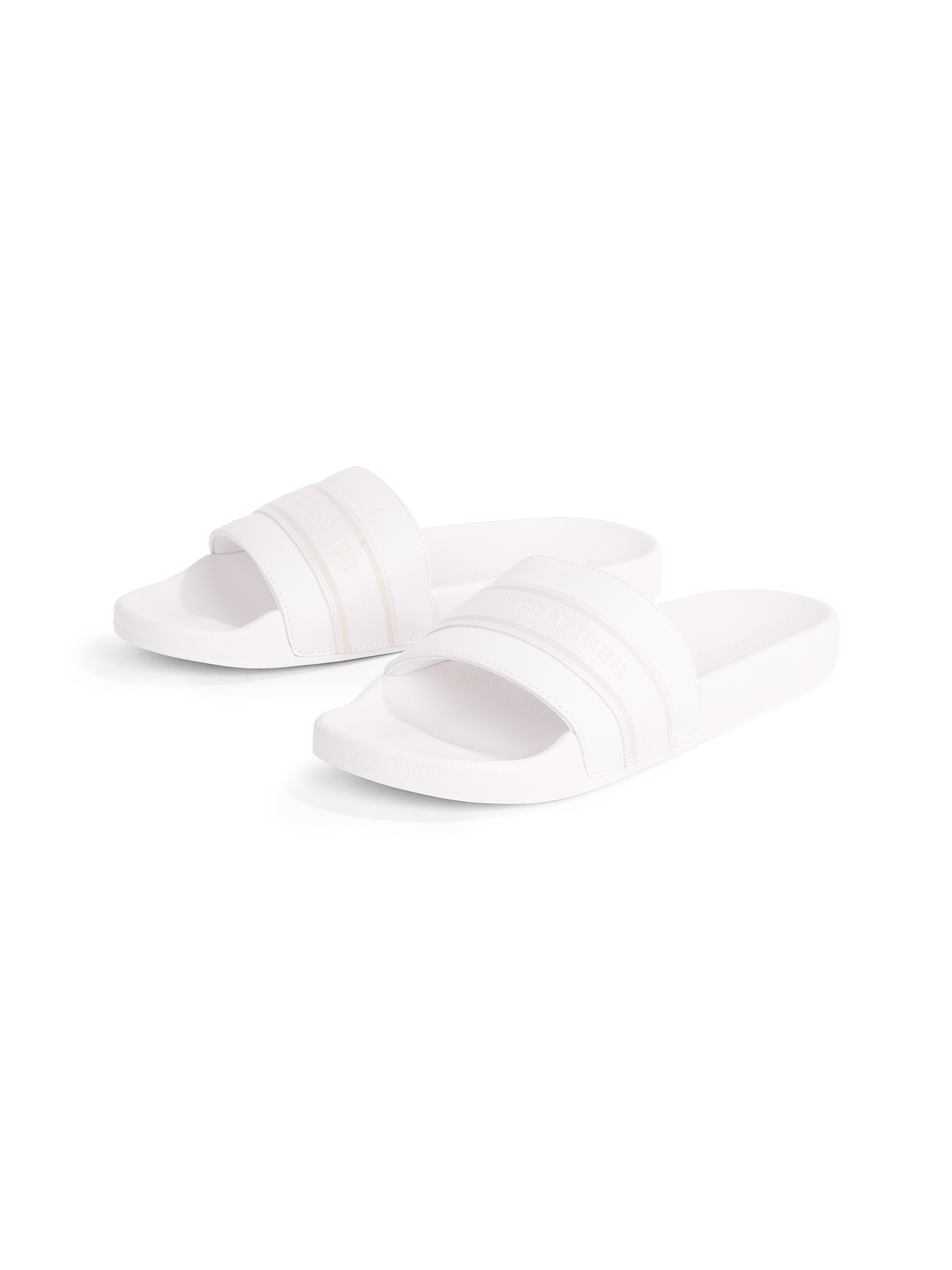 Tommy Hilfiger Pantolette »HILFIGER POOLSIDE WITH WEBBING«, Plateau, Sommermode, Bequemschuh, Flats mit Textilband