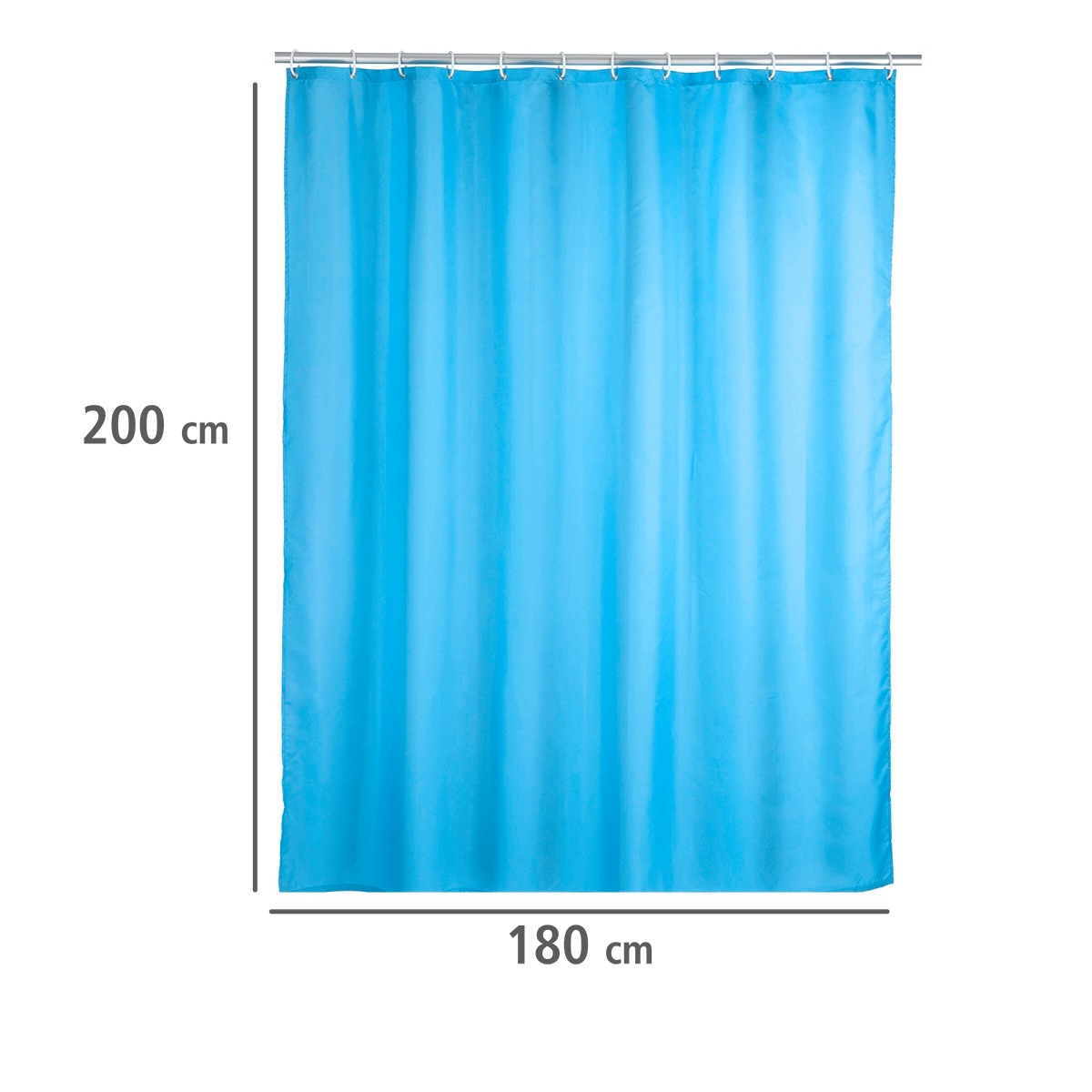 WENKO Duschvorhang »Uni Light Blue«, Höhe 200 cm, waschbar