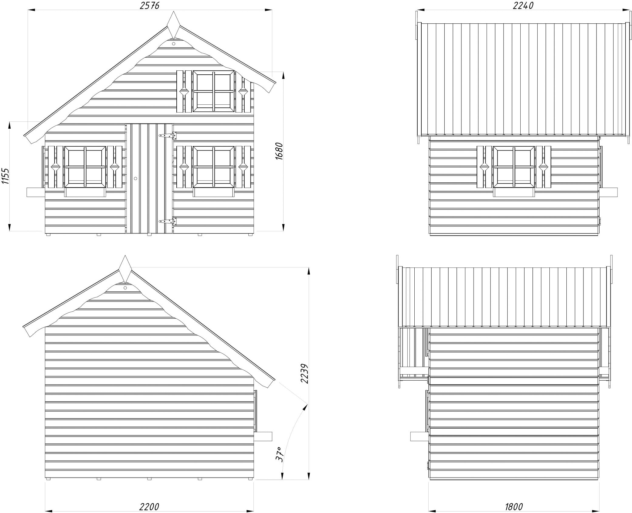 Palmako Spielhaus »Tom 3,8 m²« BxTxH: 258x224x224 cm