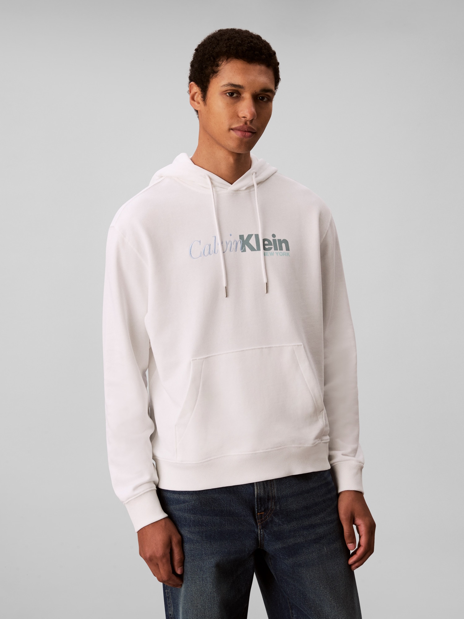 Calvin Klein Kapuzensweatshirt »LS EU 350TERRY CURSIVE GRAPHIC H«, regular fit, Logo-Schriftzug
