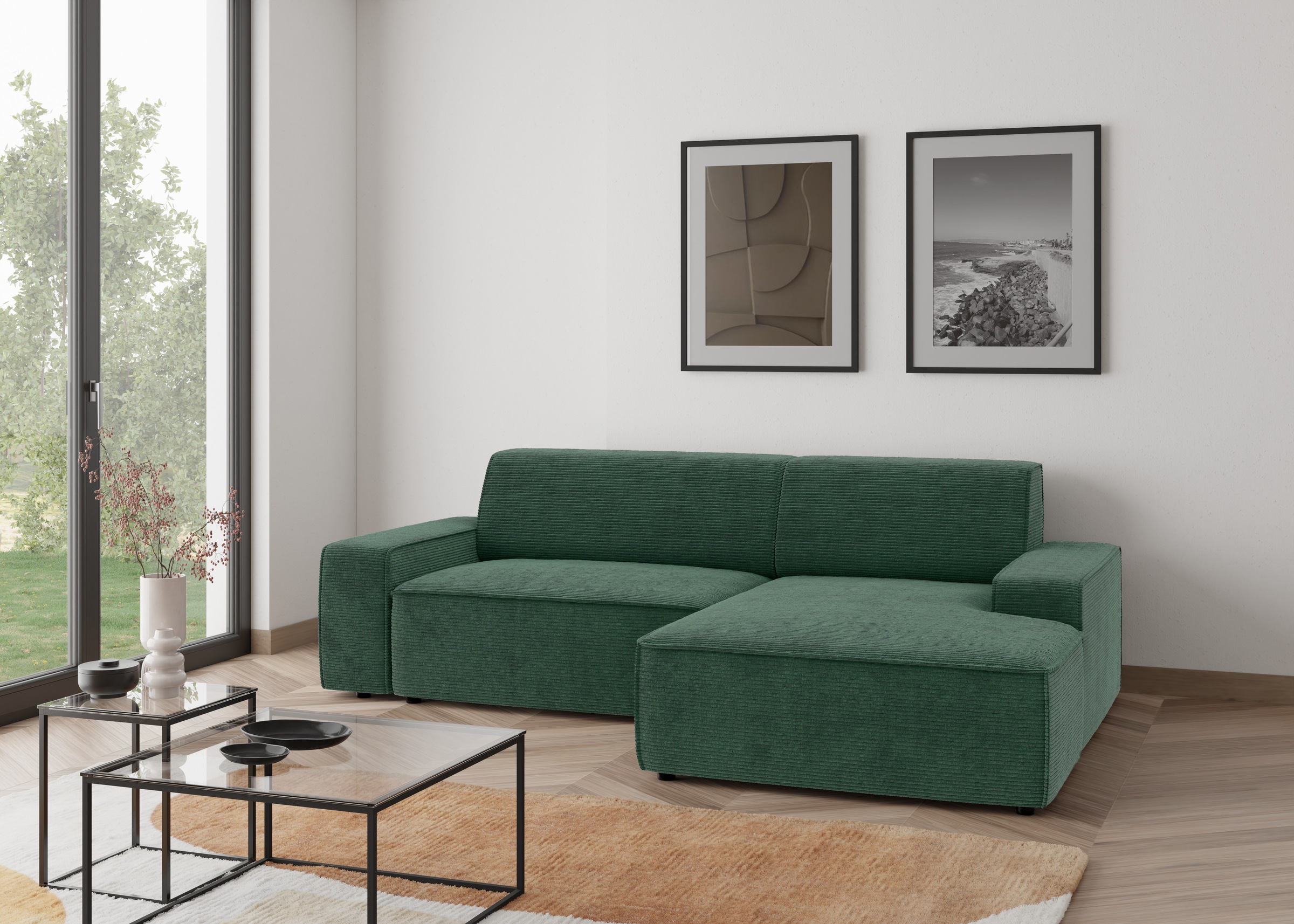 TRENDMANUFAKTUR Ecksofa »Graz, wahlweise mit Sitzvorschub und Bettkasten, L günstig online kaufen