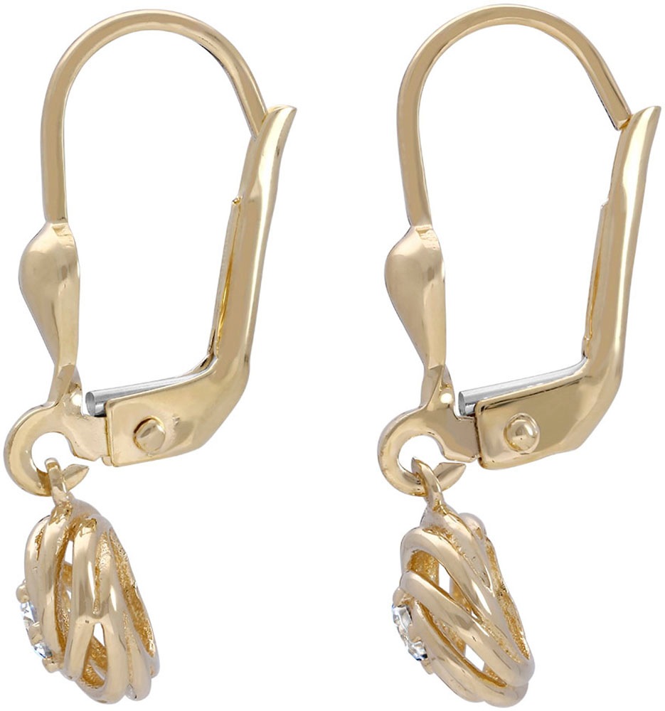 Firetti Paar Ohrhänger »Schmuck Geschenk Gold 375 Ohrschmuck Ohrringe Kreis rund verschlungen«, mit Zirkonia (synth.)