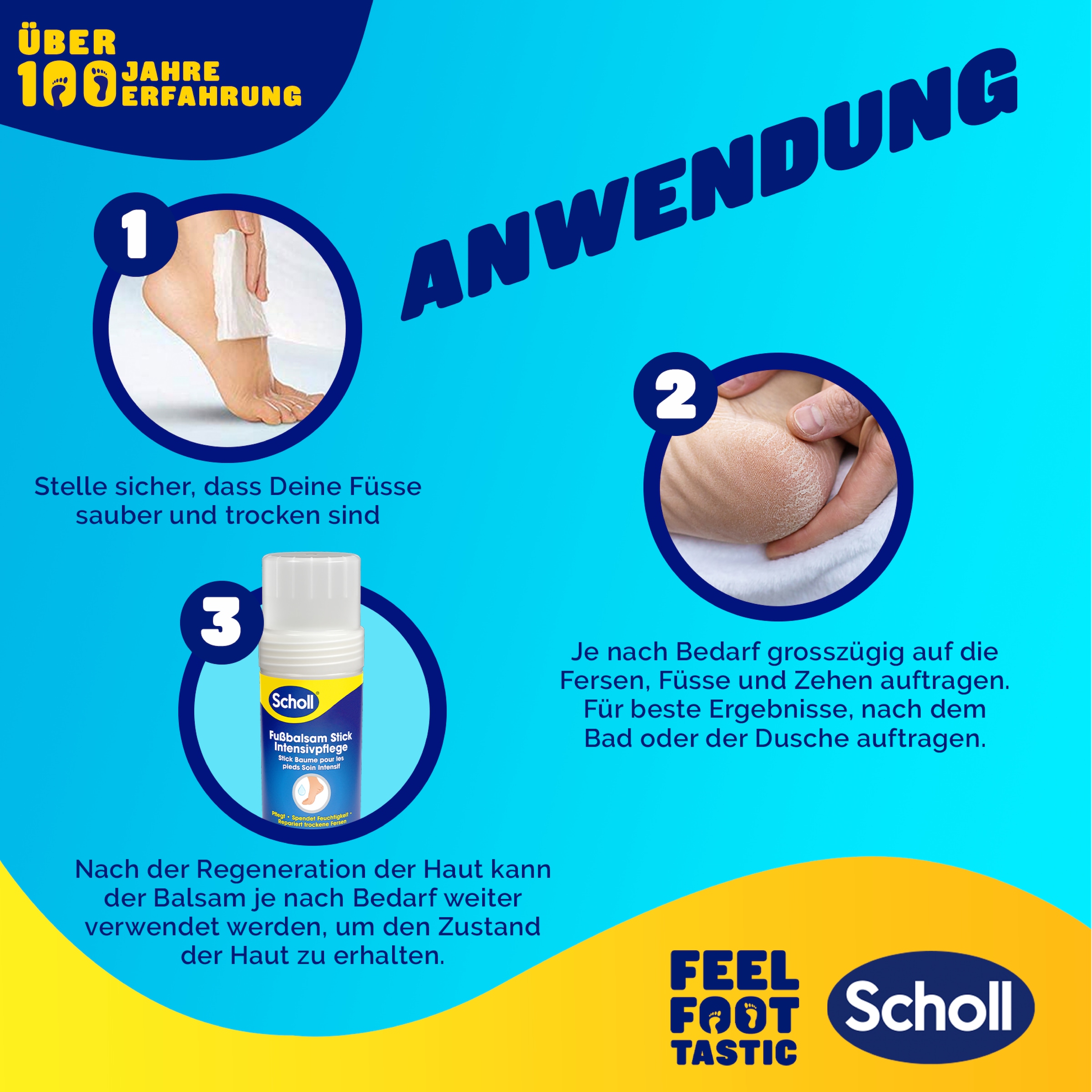 Scholl Fußbalsamstick »Fußbalsam Stick«, (Intensivpflege für trockene & rissige Fersen)