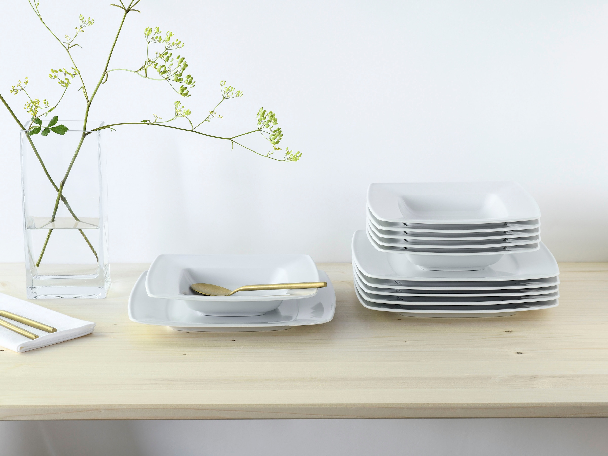 CreaTable Tafelservice »Victoria Weiss«, (Set, 12 tlg.), klassisch weiß für den täglichen Gebrauch