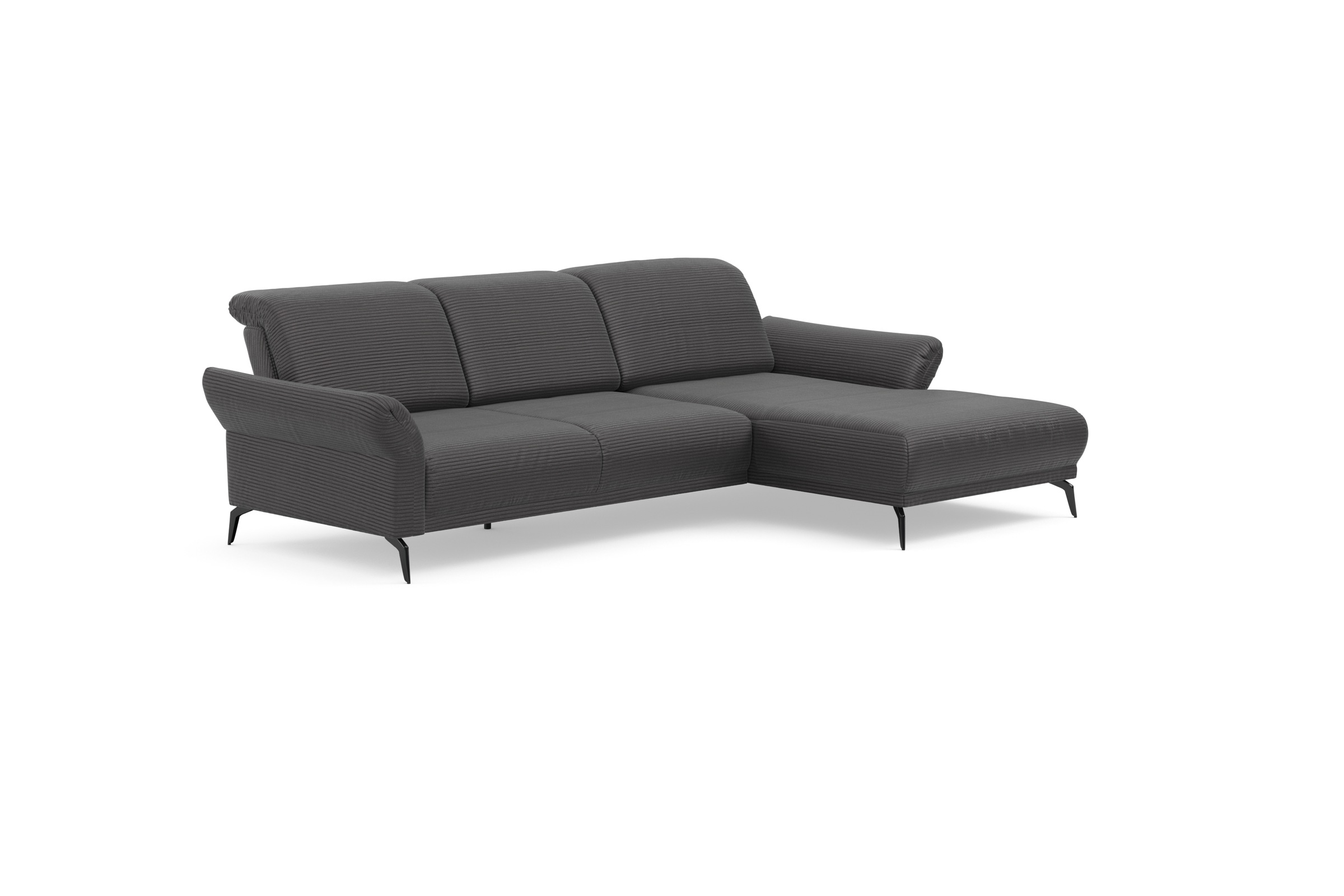 INOSIGN Ecksofa »Coco L-Form«, Sitztiefen-, Arm- und Kopfteilverstellung, Cord-Bezug, Fußhöhe 15 cm
