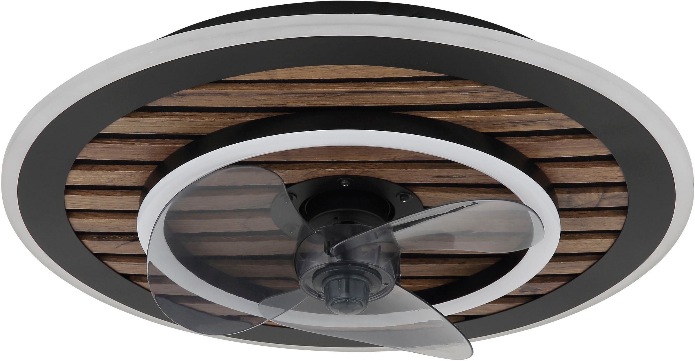 GLOBO LIGHTING Deckenleuchte »TREVINO« LED-Modul 1 Stk. warmweiß - kaltweiß Ventilator kühlen-heizen holzoptik rauchfarben CCT 2700-6000K elegant