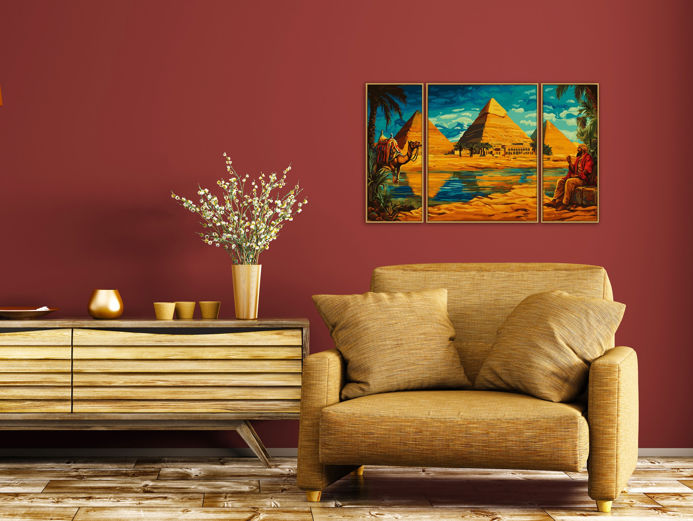 Schipper Malen nach Zahlen »Meisterklasse Triptychon - Ägypten« Made in Germany