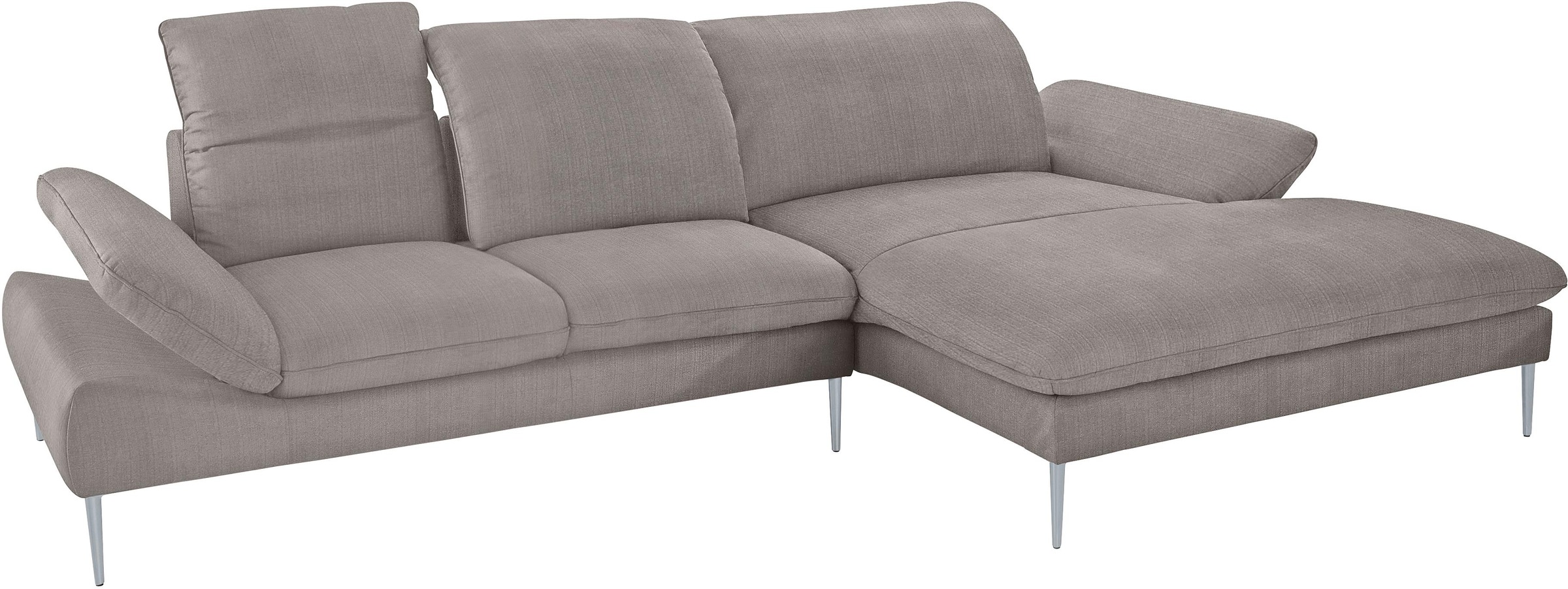 W.SCHILLIG Ecksofa »enjoy&MORE, Designsofa, bequem, zeitlos und elegant, L-Form«, mit Sitztiefenverstellung, Füße silber matt, Breite 340 cm