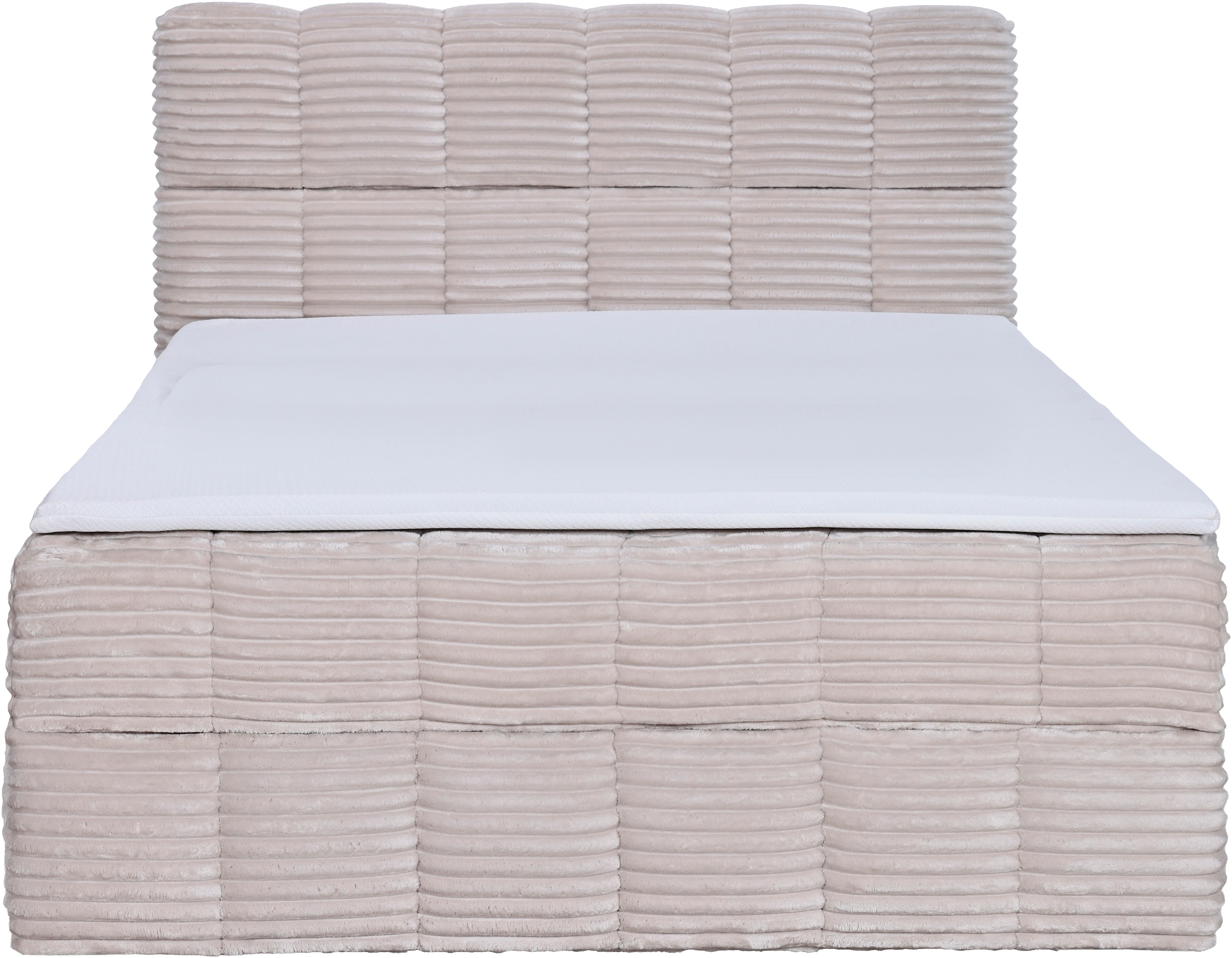 Home affaire Boxbett »SORTELHA, Polsterbett mit Bettkasten und Taschenfederkernmatratze H3« inkl. PU-Schaumtopper, Cord-Bezug, 140x200 & 180x200cm