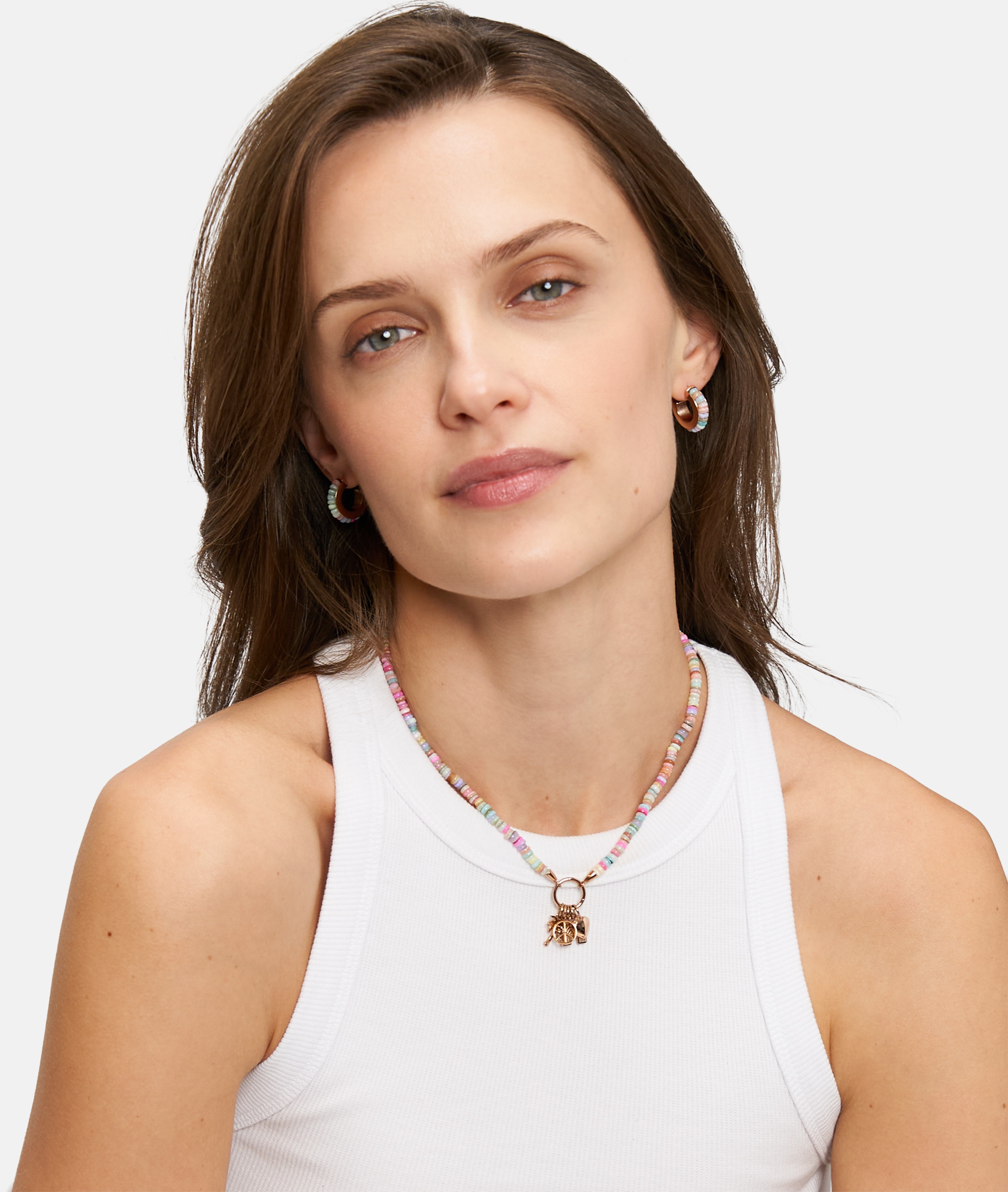 Tamaris Charm-Kette »Schmuck Geschenk Edelstahl Halskette All About Beads«, mit Naturstein