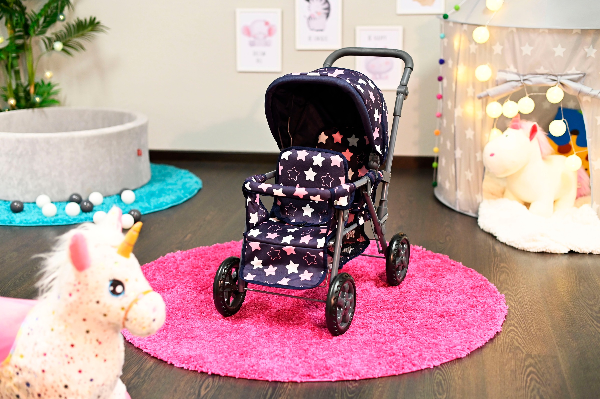 Knorrtoys® Zwillingspuppenwagen »Big Twin - star blue pink«